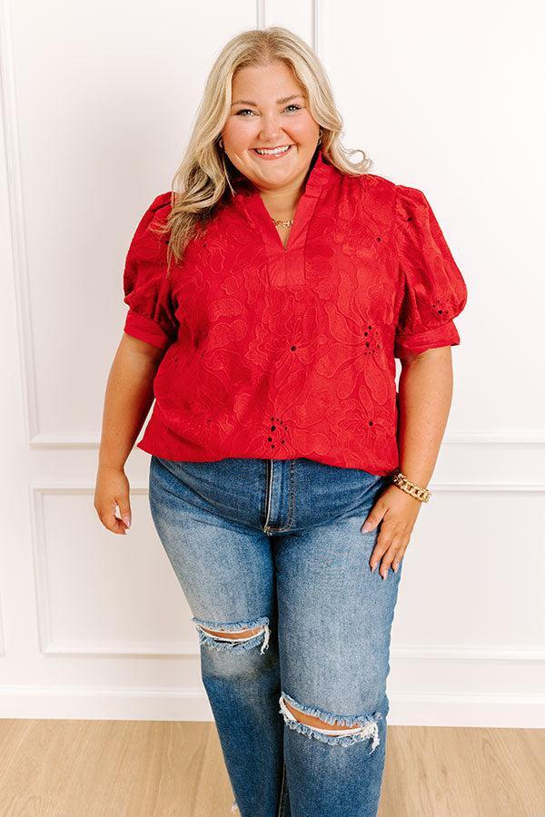 Petals And Pinot Floral Embroidered Top Curves Product Image