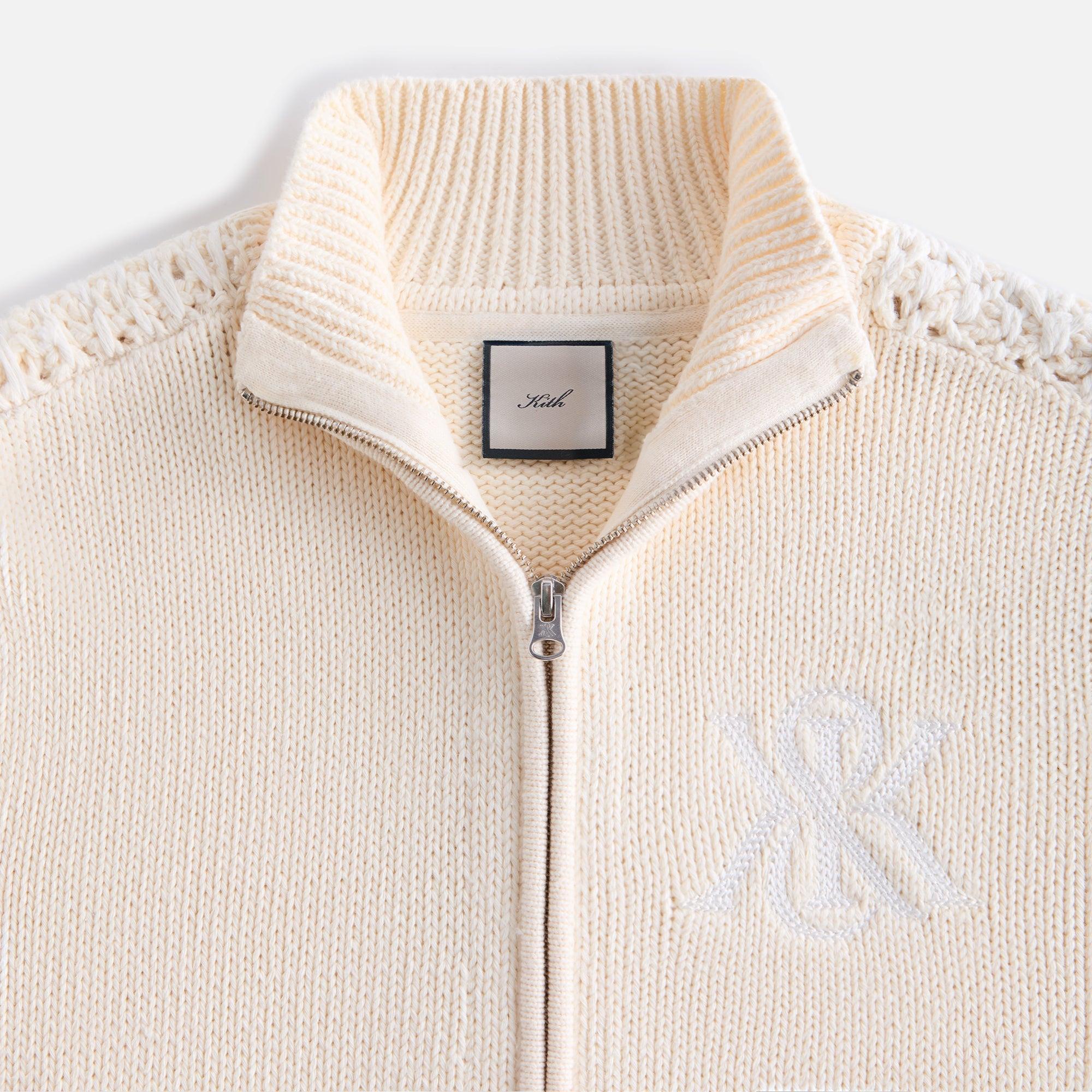 Kith Women Wyler Crest Full Zip Sweater - Sandrift Female Product Image