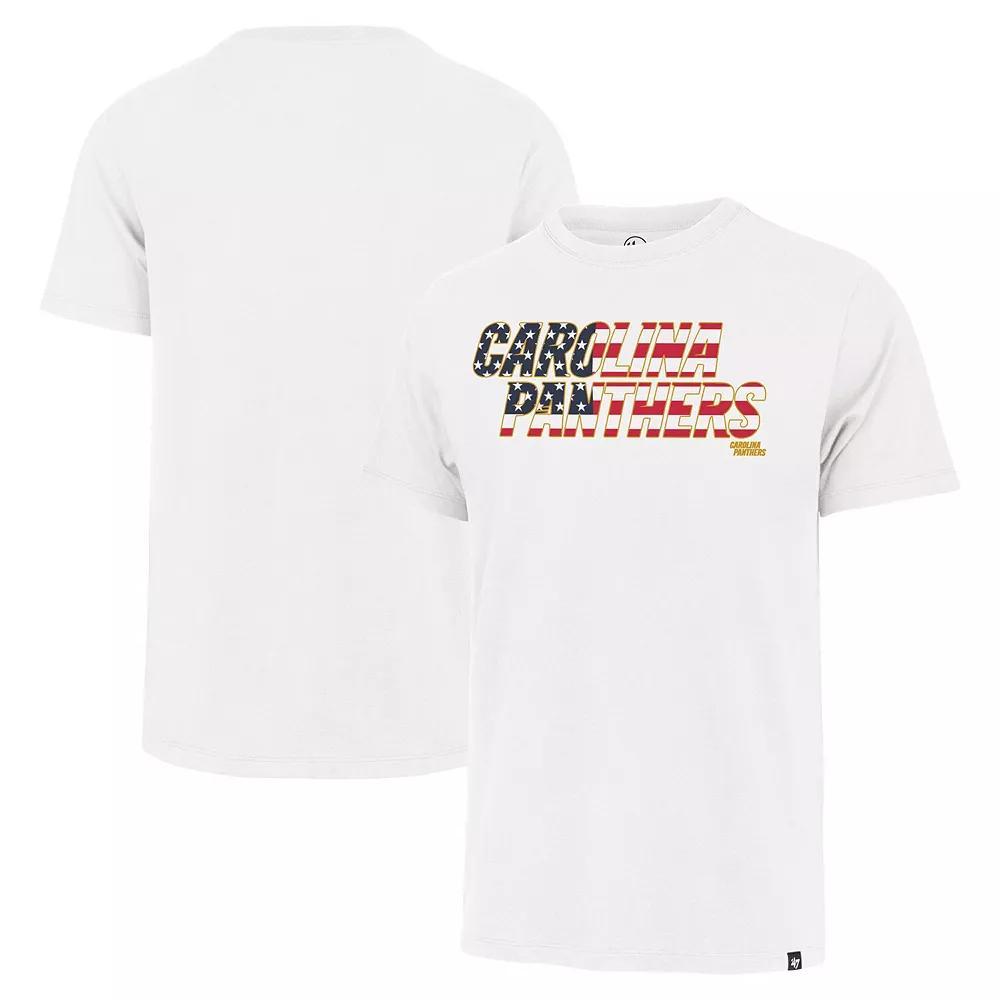 Men's '47 White Carolina Panthers Flag Script Franklin T-Shirt, Size: Large Product Image