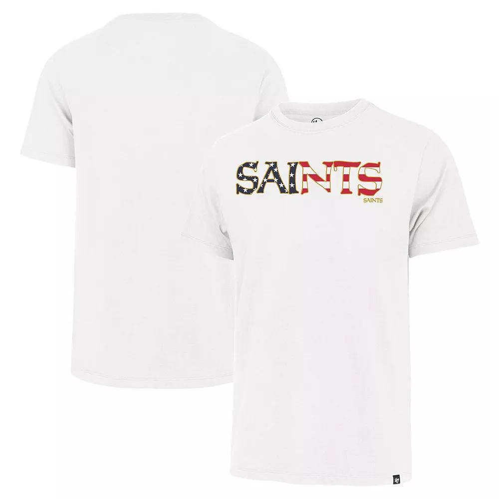 Men's '47 White New Orleans Saints Flag Script Franklin T-Shirt, Size: Medium Product Image