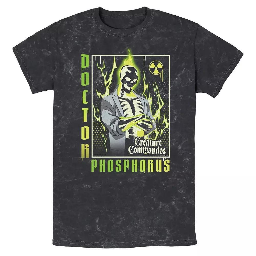 Men's Creature Commandos Presenting Doctor Phosphorus Mineral Wash Graphic Tee, Size: XL, Black Product Image