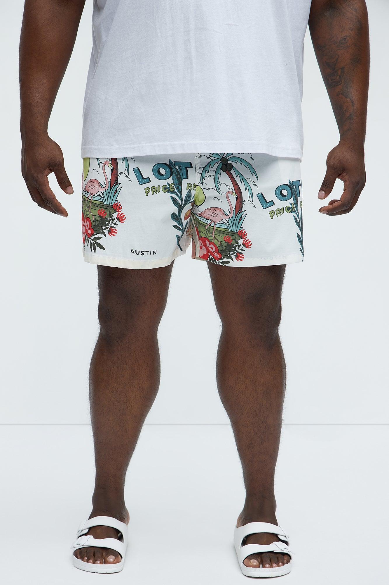 Miami Tropical Swim Trunk - Off White/combo Product Image
