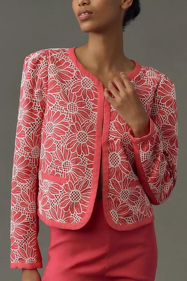 DOLAN Linen Floral Cutwork Jacket Product Image