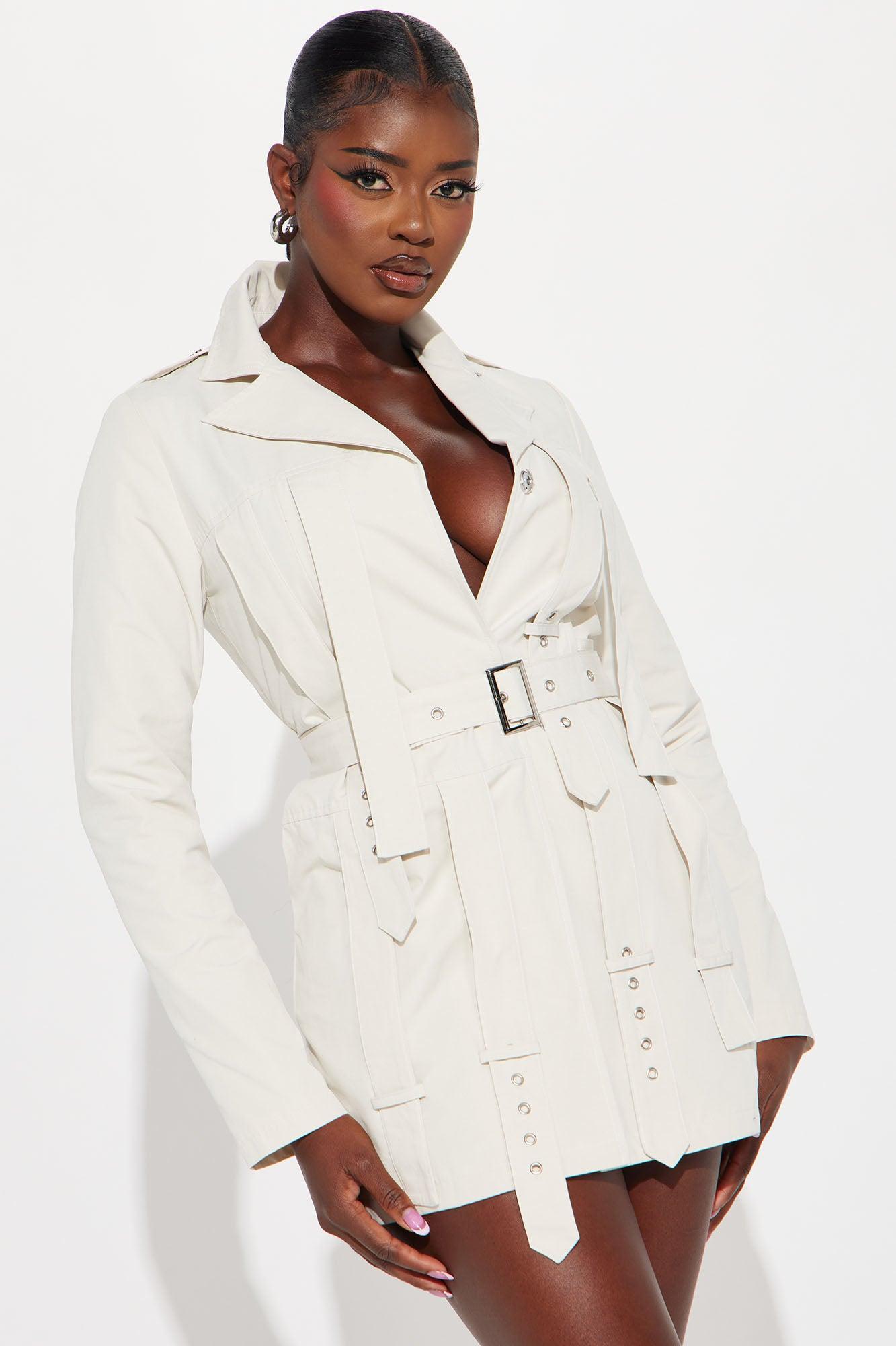 Keep It Strappy Mini Dress - Cream Product Image