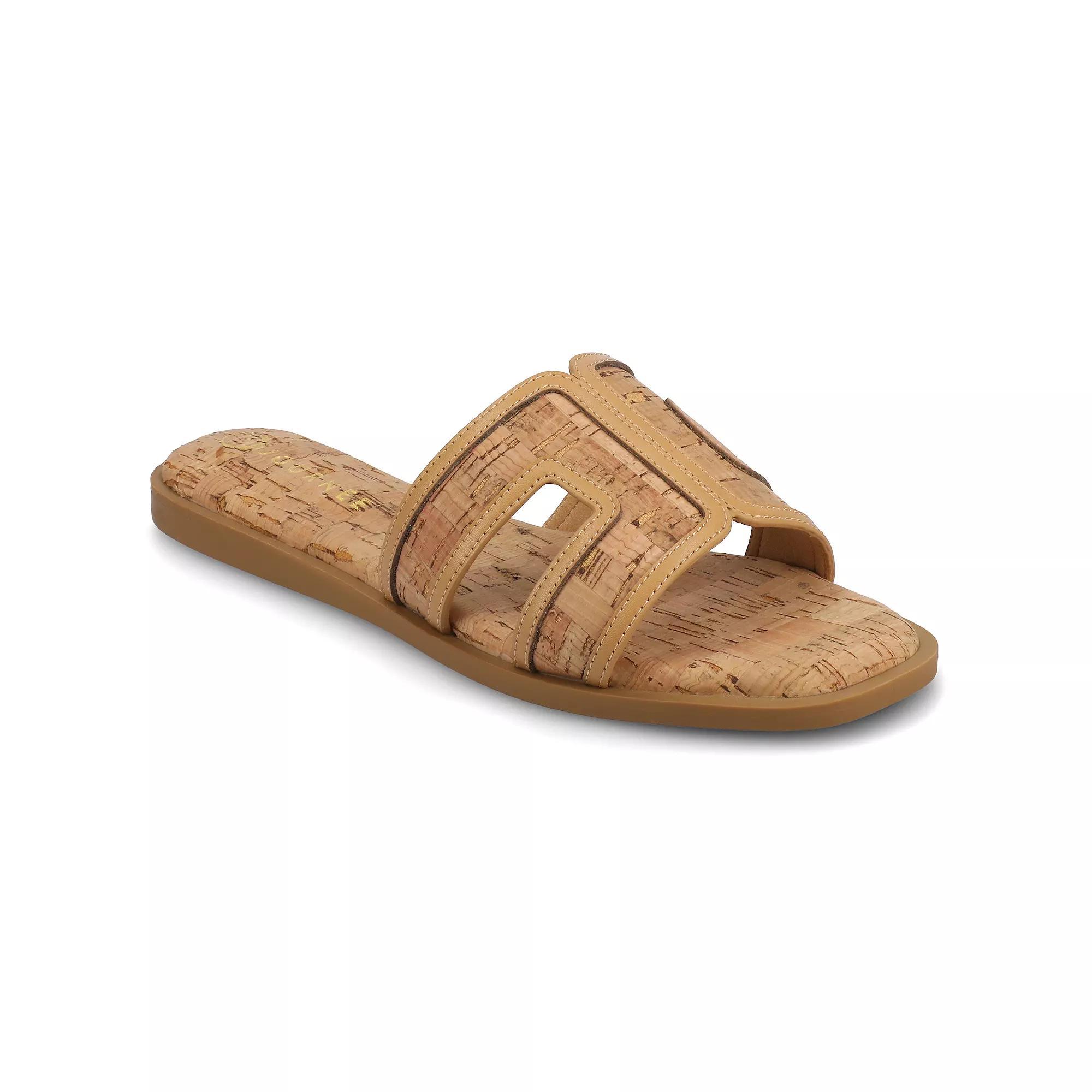 Journee Primah H Band Slip-On Women's Flat Sandals, Size: 9, Ivory Product Image