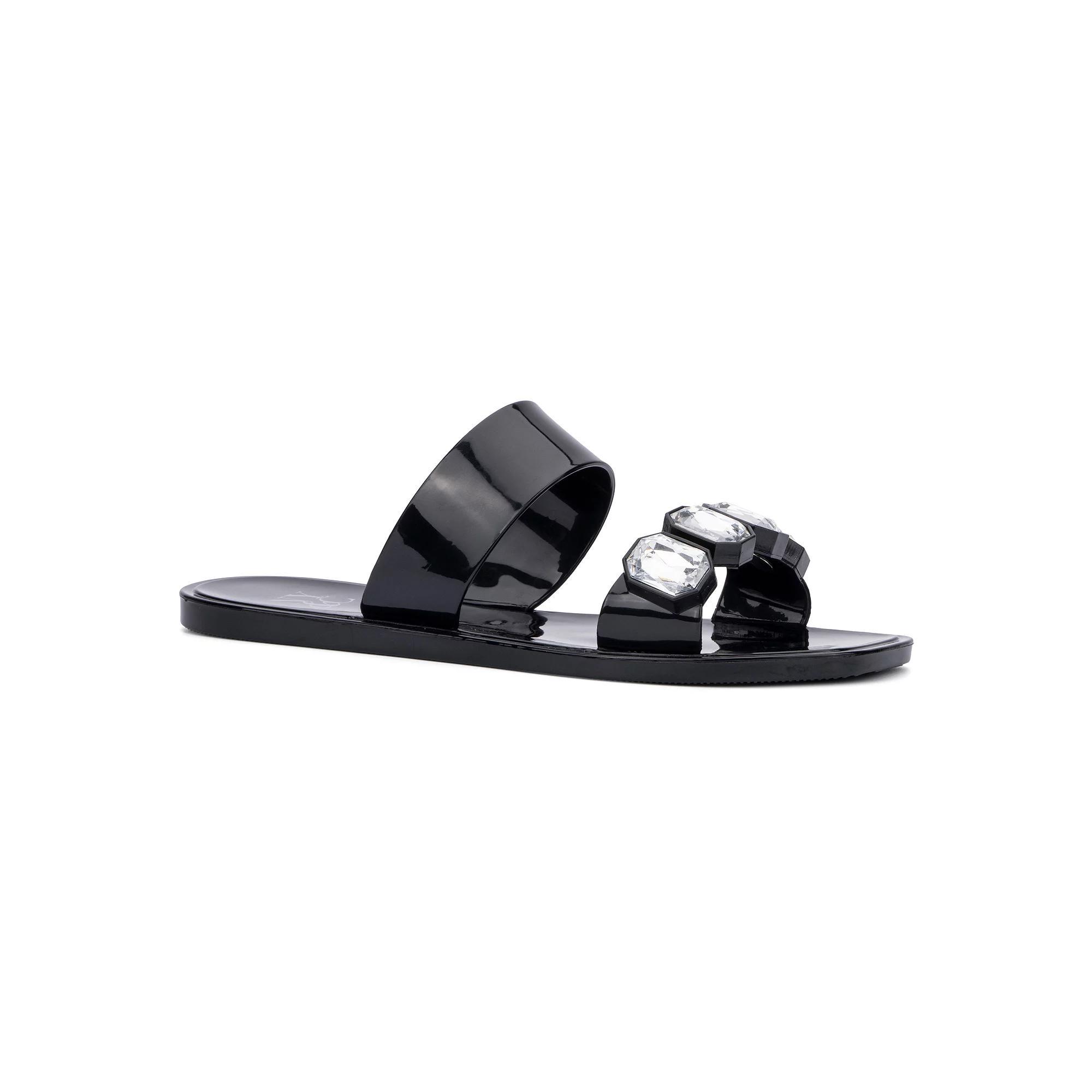 New York & Company Chantelle Womens Gem Jelly Slide Sandals Product Image