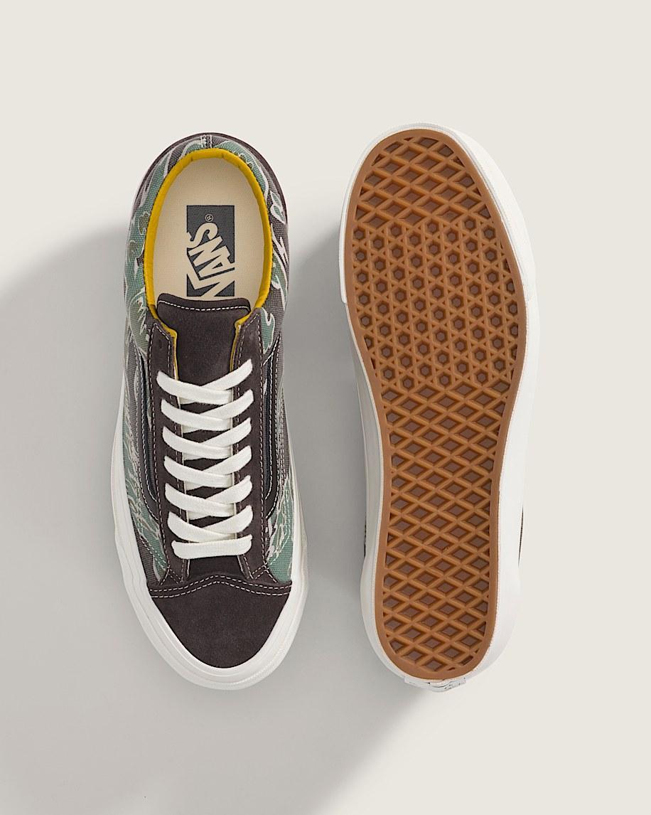 Premium Old Skool Shoe in Tiger Green / After Dark Brown| Vans US Product Image