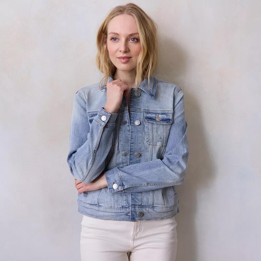 Women's LC Lauren Conrad Denim Jacket, Size: XXL, Love Blue Product Image