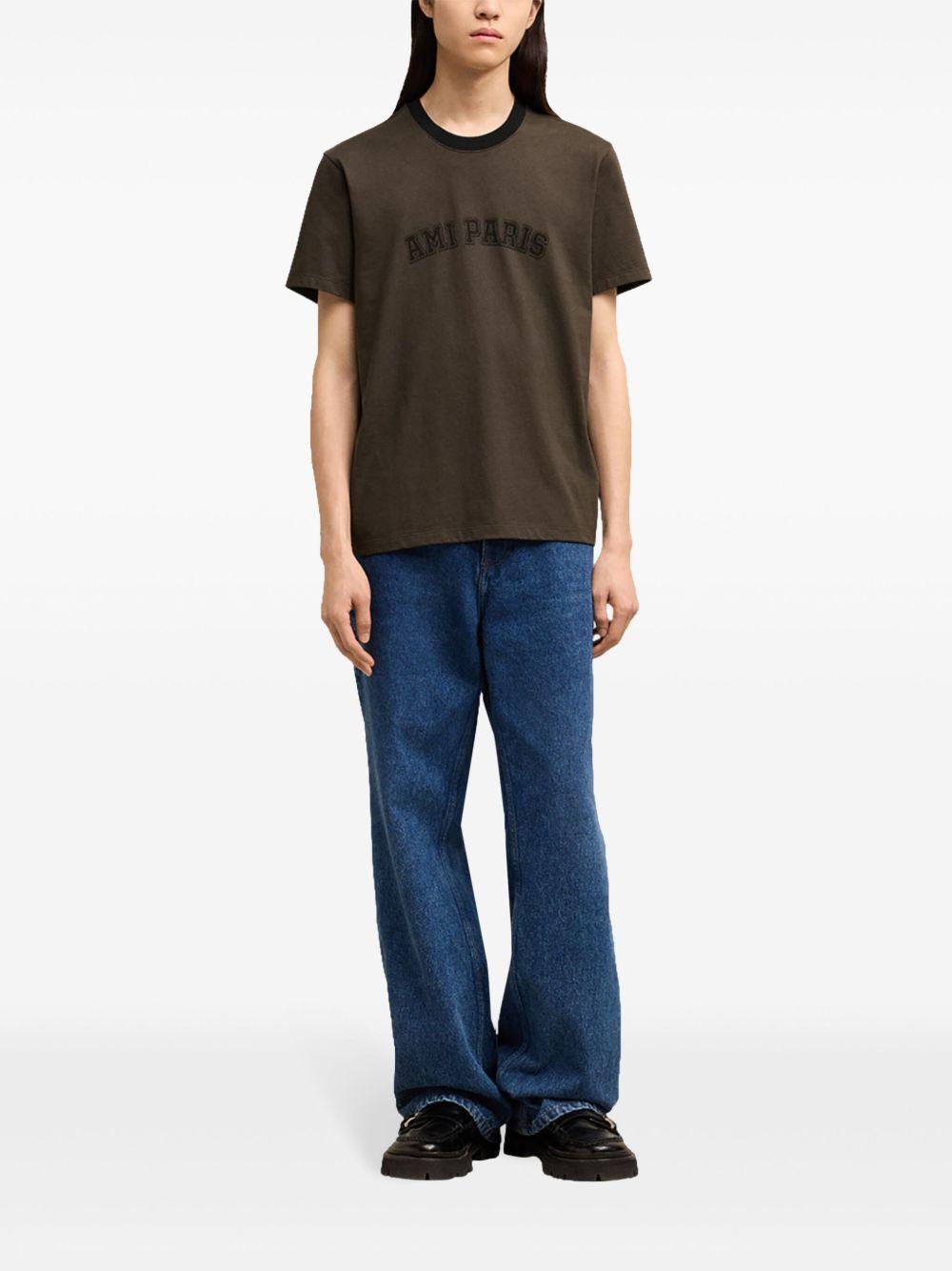 AMI ALEXANDRE MATTIUSSI Ami Paris T-shirt Brown In Dark Coffee Product Image