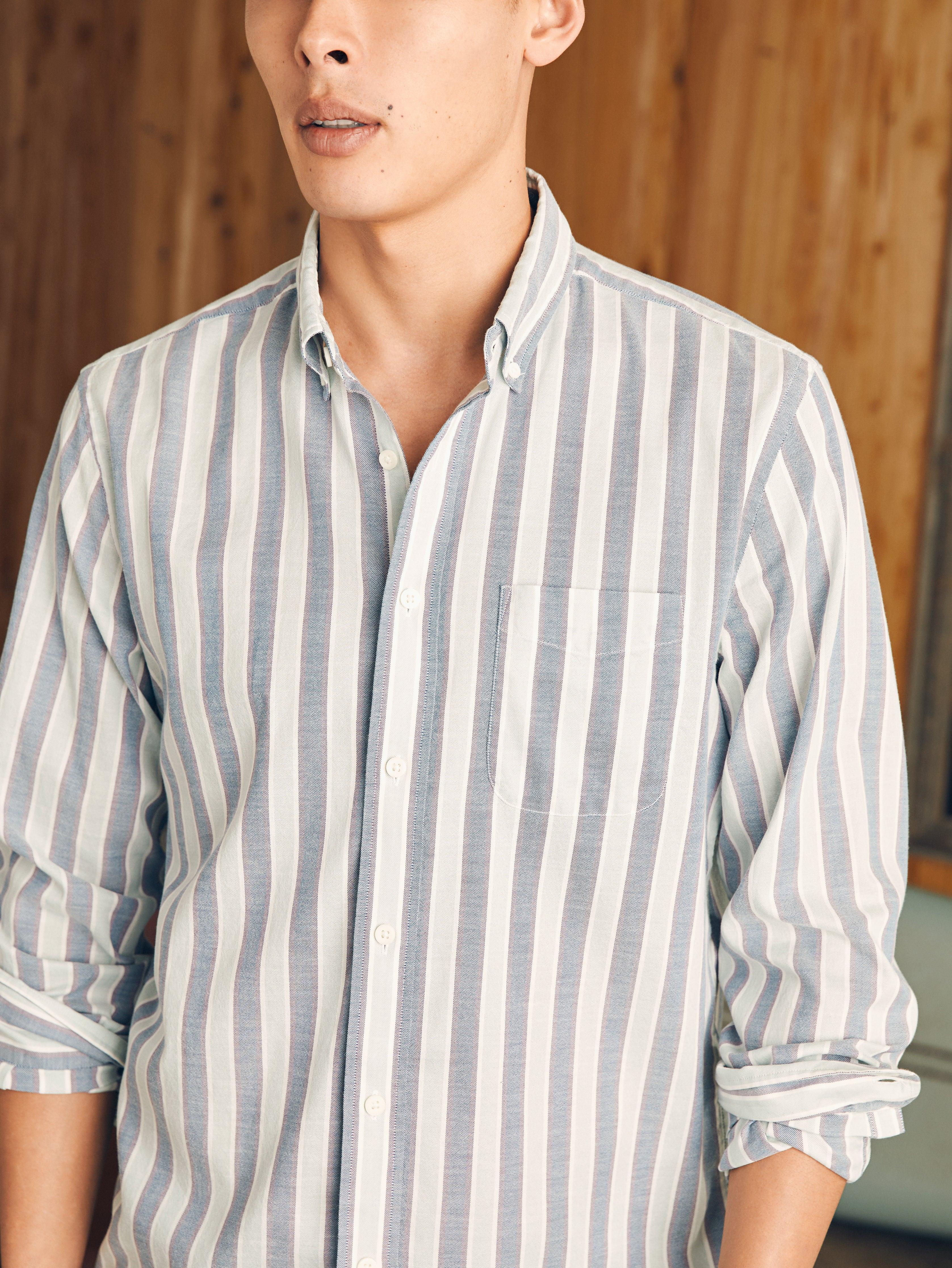 Supima Oxford Shirt - Coastal Skies Stripe Male Product Image