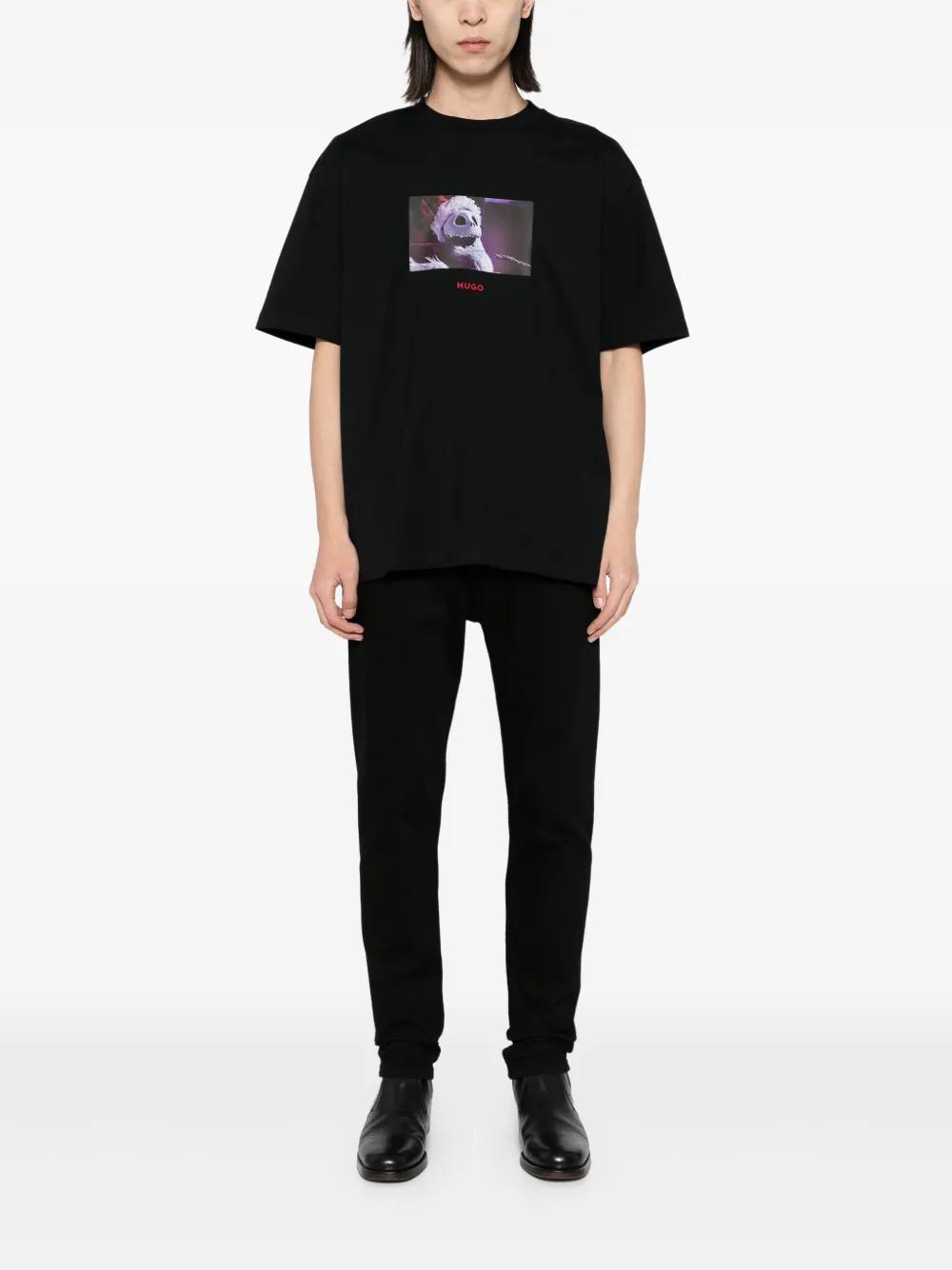 HUGO BOSS Graphic-print T-shirt In Black 001 Product Image