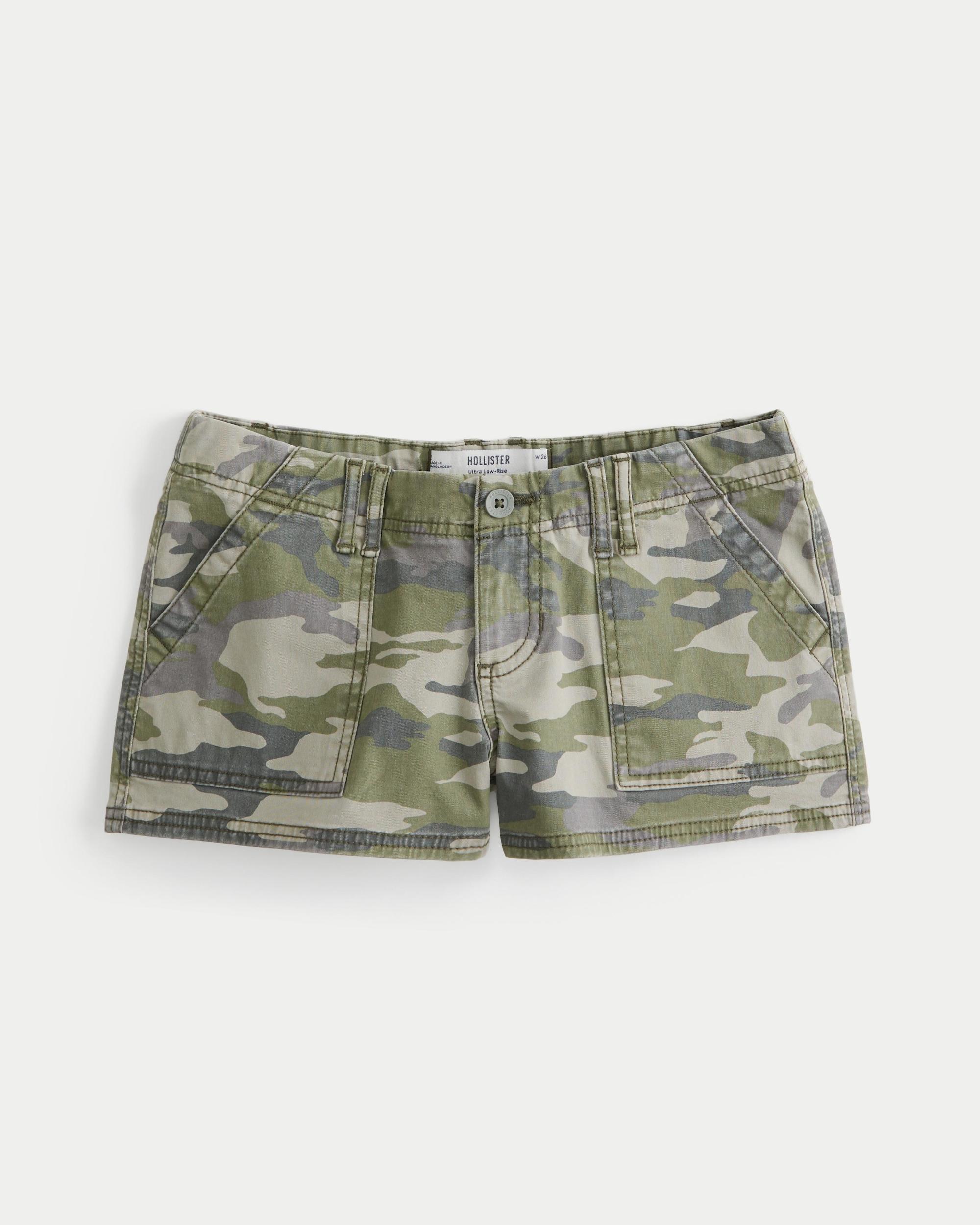 Ultra Low-Rise Twill Mini Shorts Product Image
