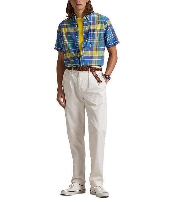 Polo Ralph Lauren Classic Fit Multi-Color Plaid Oxford Short Sleeve Woven Shirt Product Image