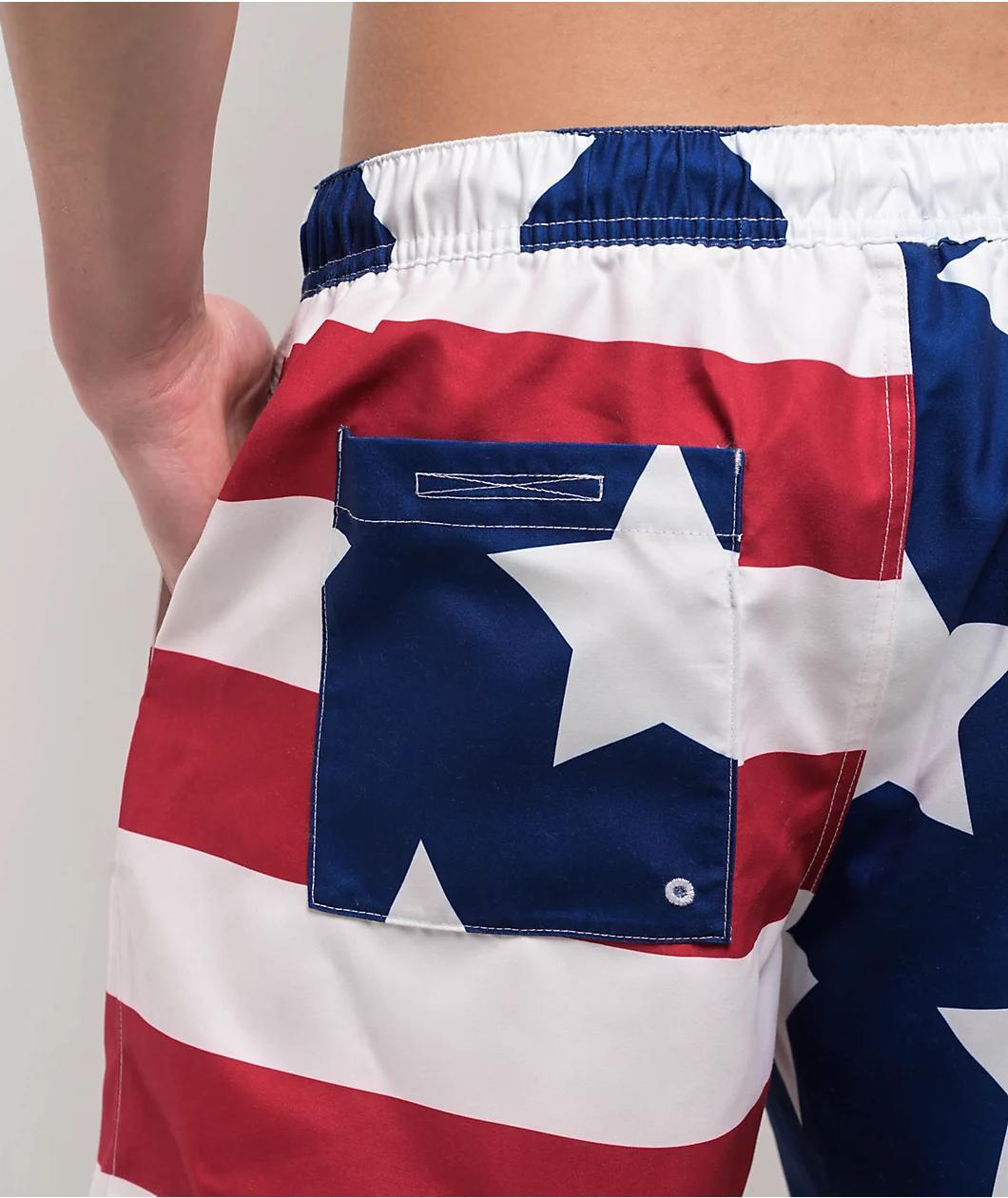 Freeworld Spangled Red, White & Blue Board Shorts Product Image