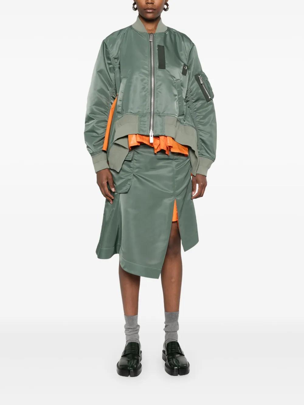 SACAI Asymmetric Midi Skirt In Green Product Image