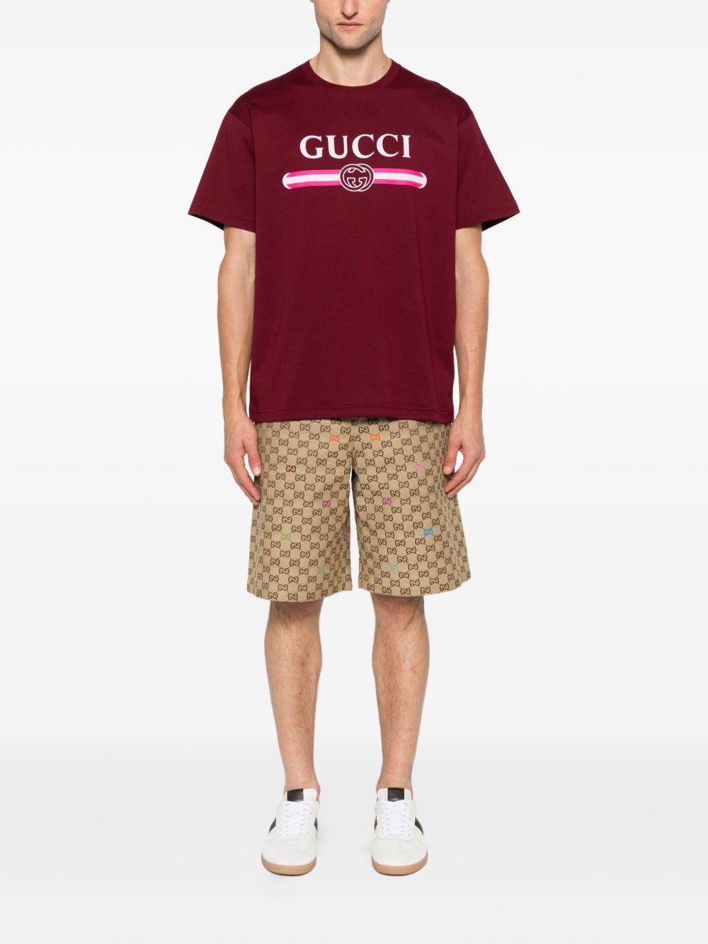 logo-stripe cotton t-shirt Product Image