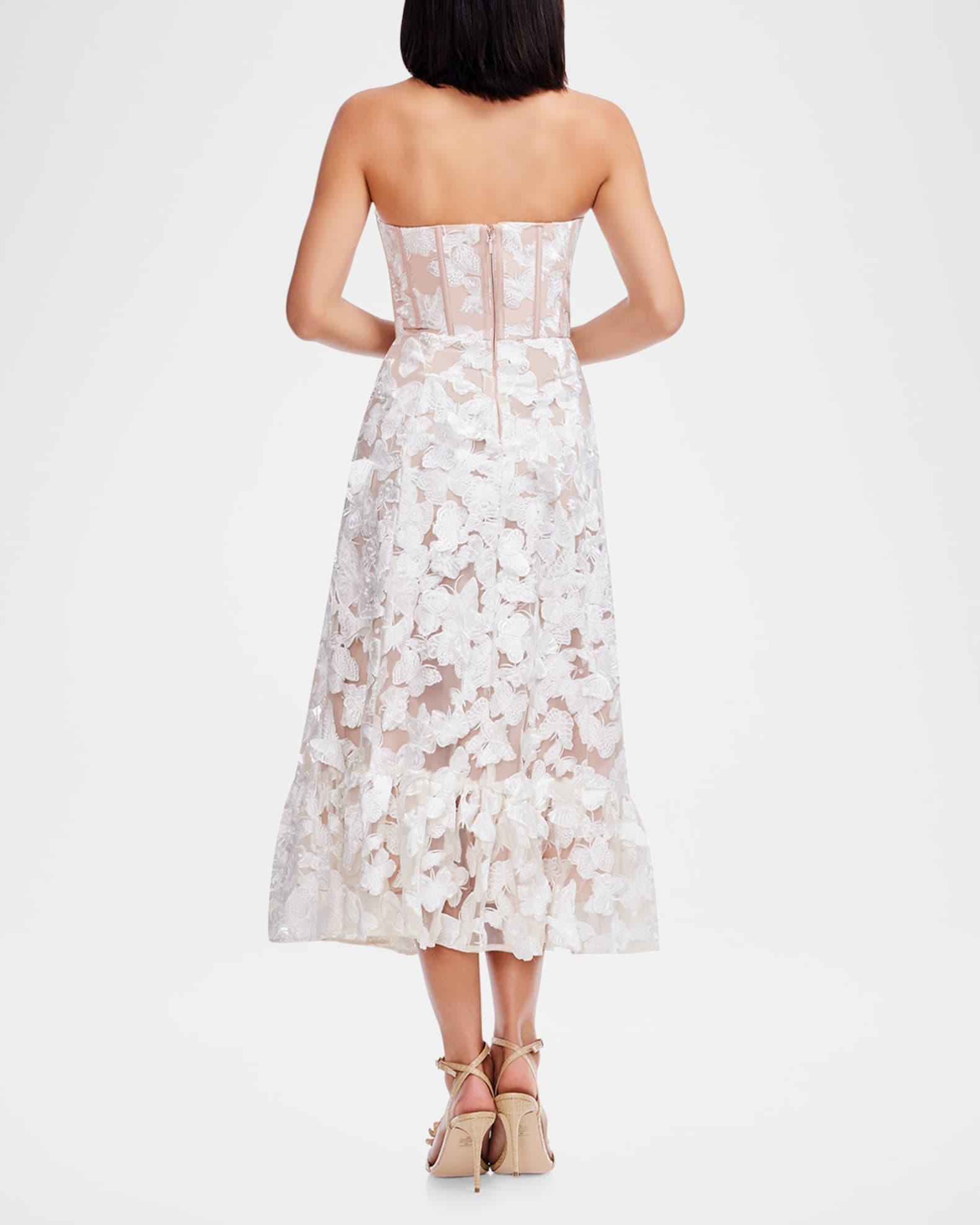 Lauren Butterfly-Embroidered Corset Midi Dress Product Image
