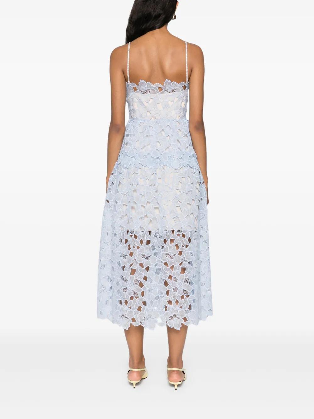 floral-embroidered cotton midi dress Product Image