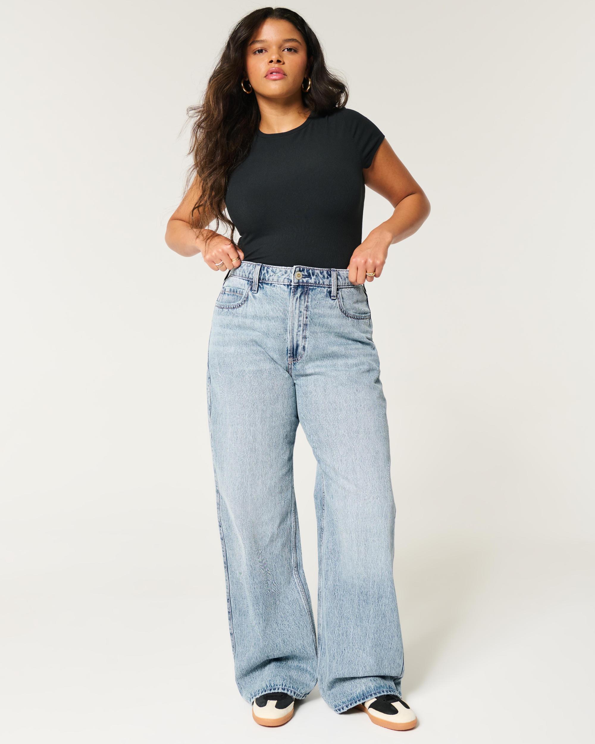 Ultra High-Rise Ripped Medium Wash Baggy Jeans Product Image