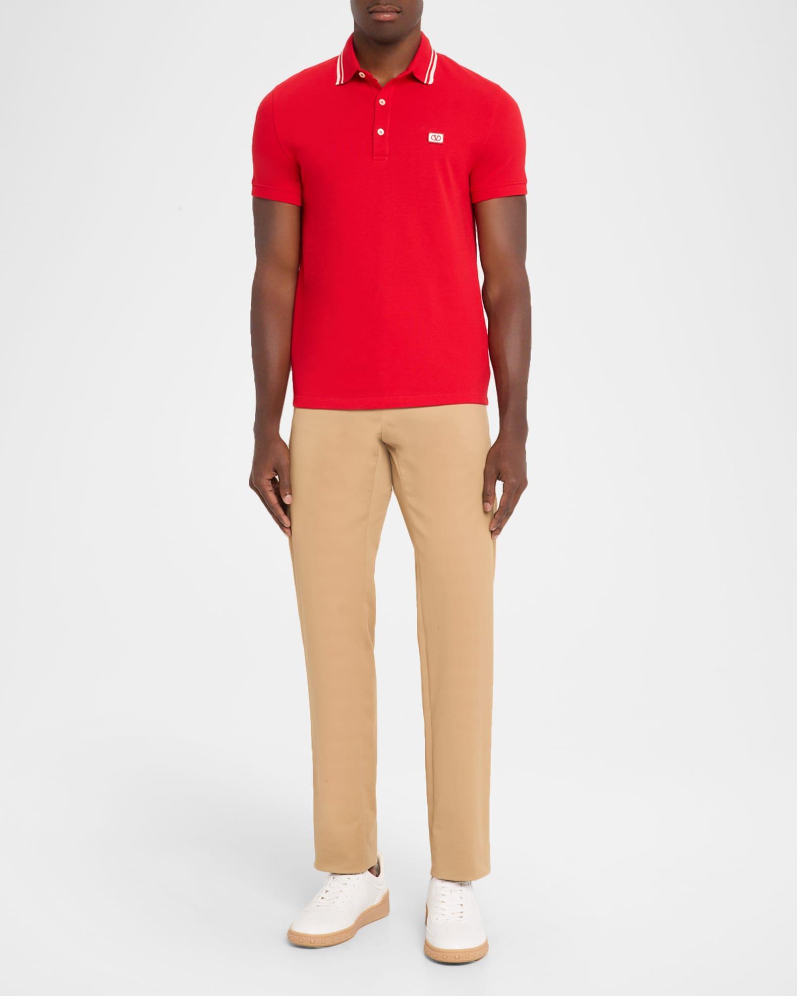 Men's VLogo-Patch Pique Polo Shirt Product Image