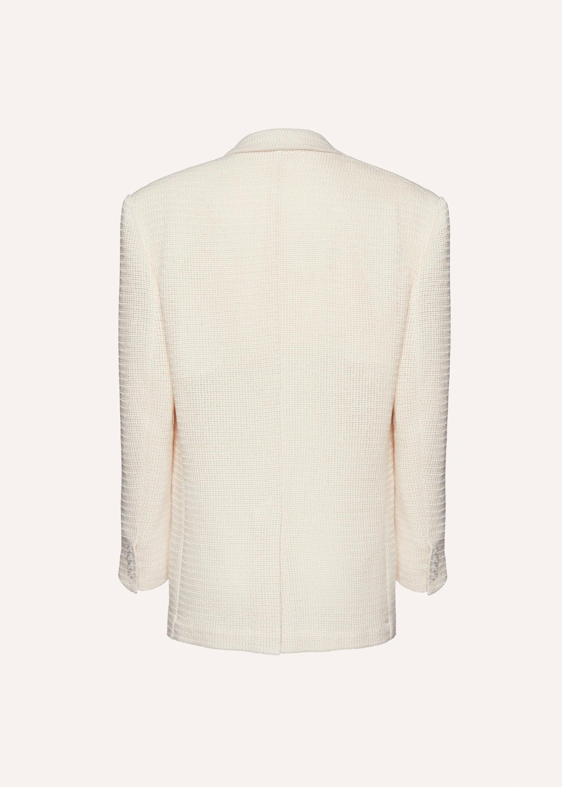 Tailored oversized handwoven blazer in cream Product Image