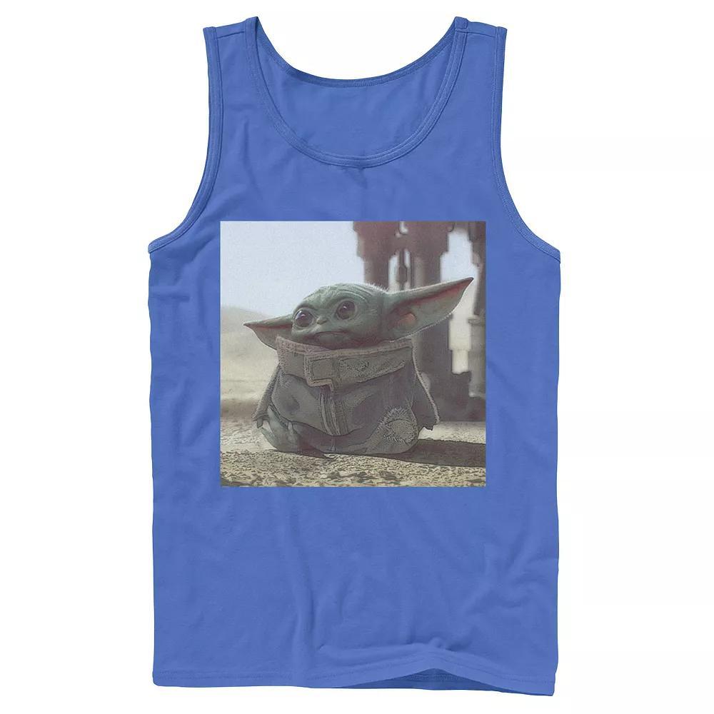 Mens Star Wars The Mandalorian The Child aka Baby Yoda Photograph Tank Top Athletic Grey Product Image