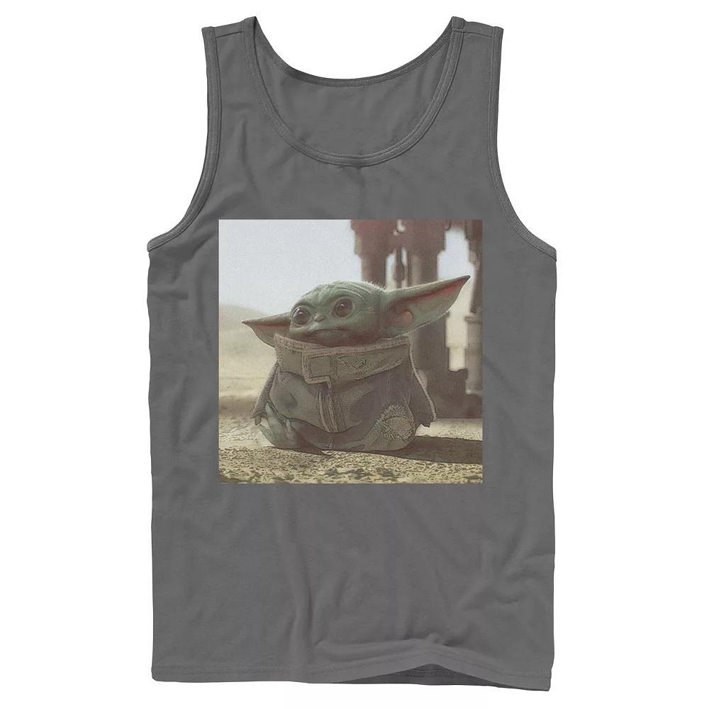 Mens Star Wars The Mandalorian The Child aka Baby Yoda Photograph Tank Top Athletic Grey Product Image