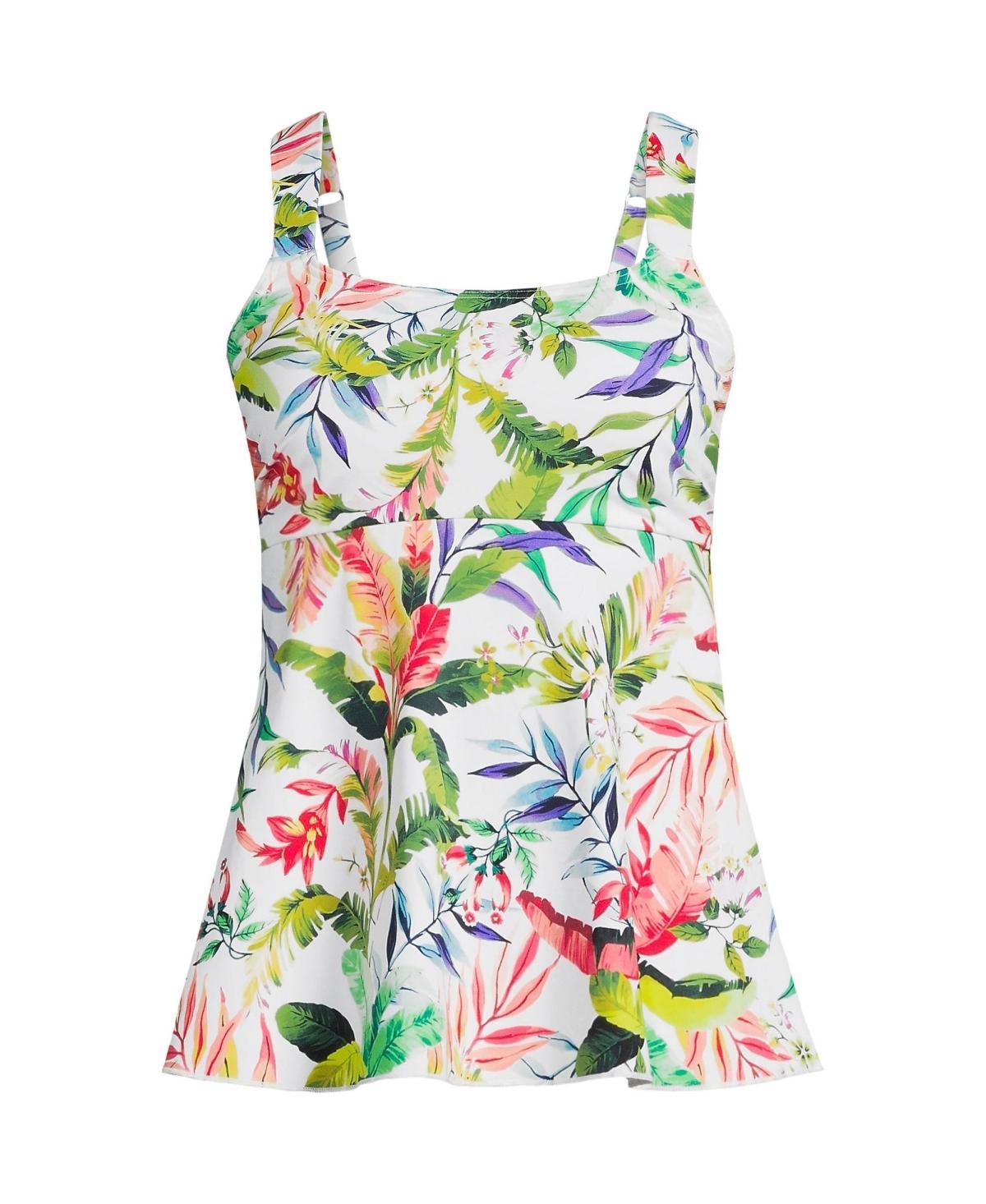 Women's Lands' End Flutter Empire UPF 50 Tankini Swimsuit Top, Size: XS, Blue Ditsy Floral Product Image