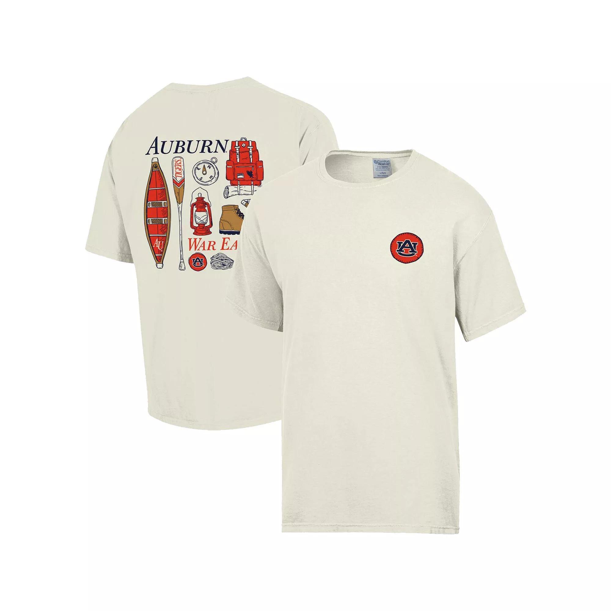 Men's Comfort Wash Cream Auburn Tigers Camping Trip T-Shirt, Size: XL, Beige Product Image