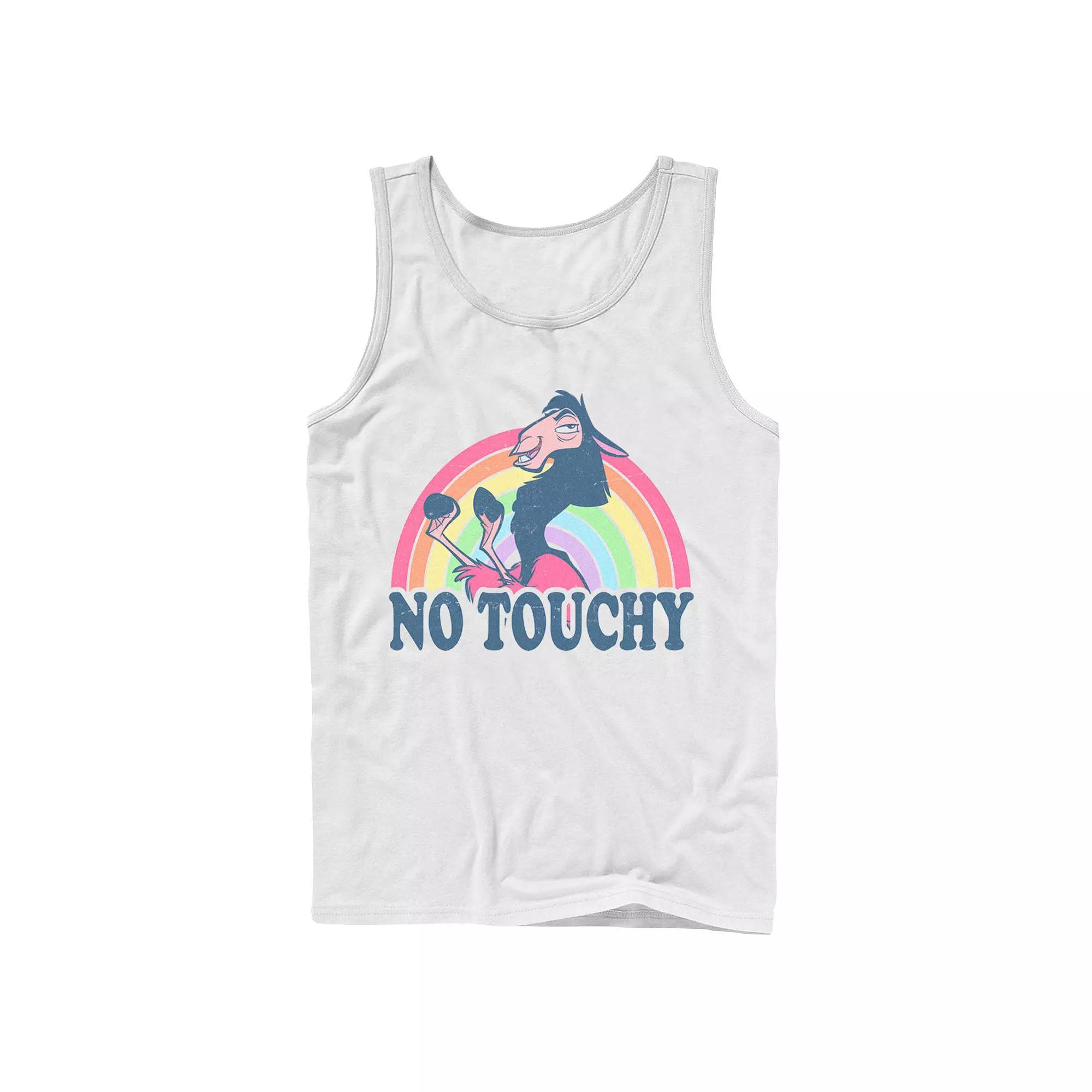 Adult Disney The Emperor's New Groove Kuzco Rainbow No Touchy Tank Top, Men's, Size: Large, White Product Image