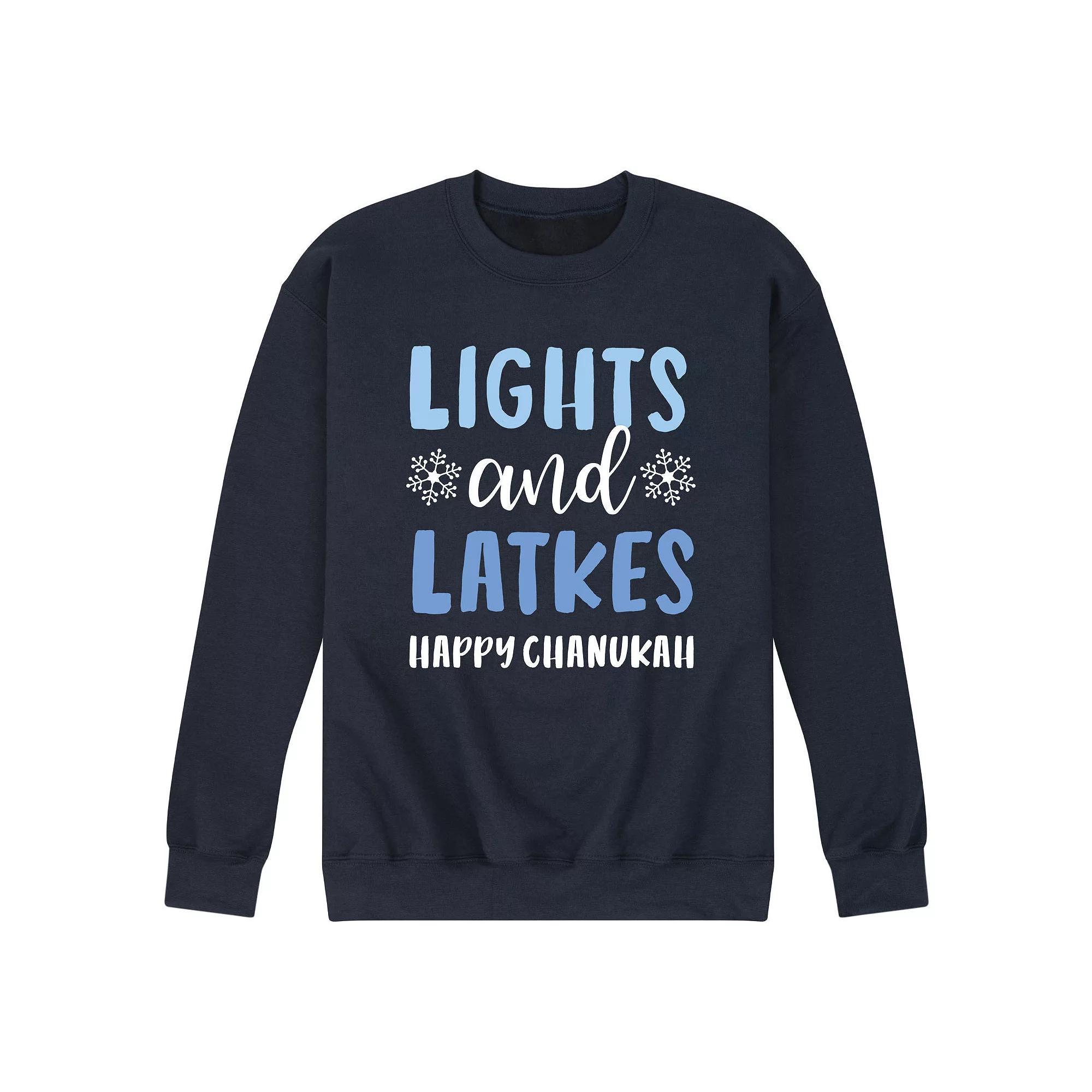 Men's Light And Latkes Sweatshirt, Size: XL, Blue Product Image