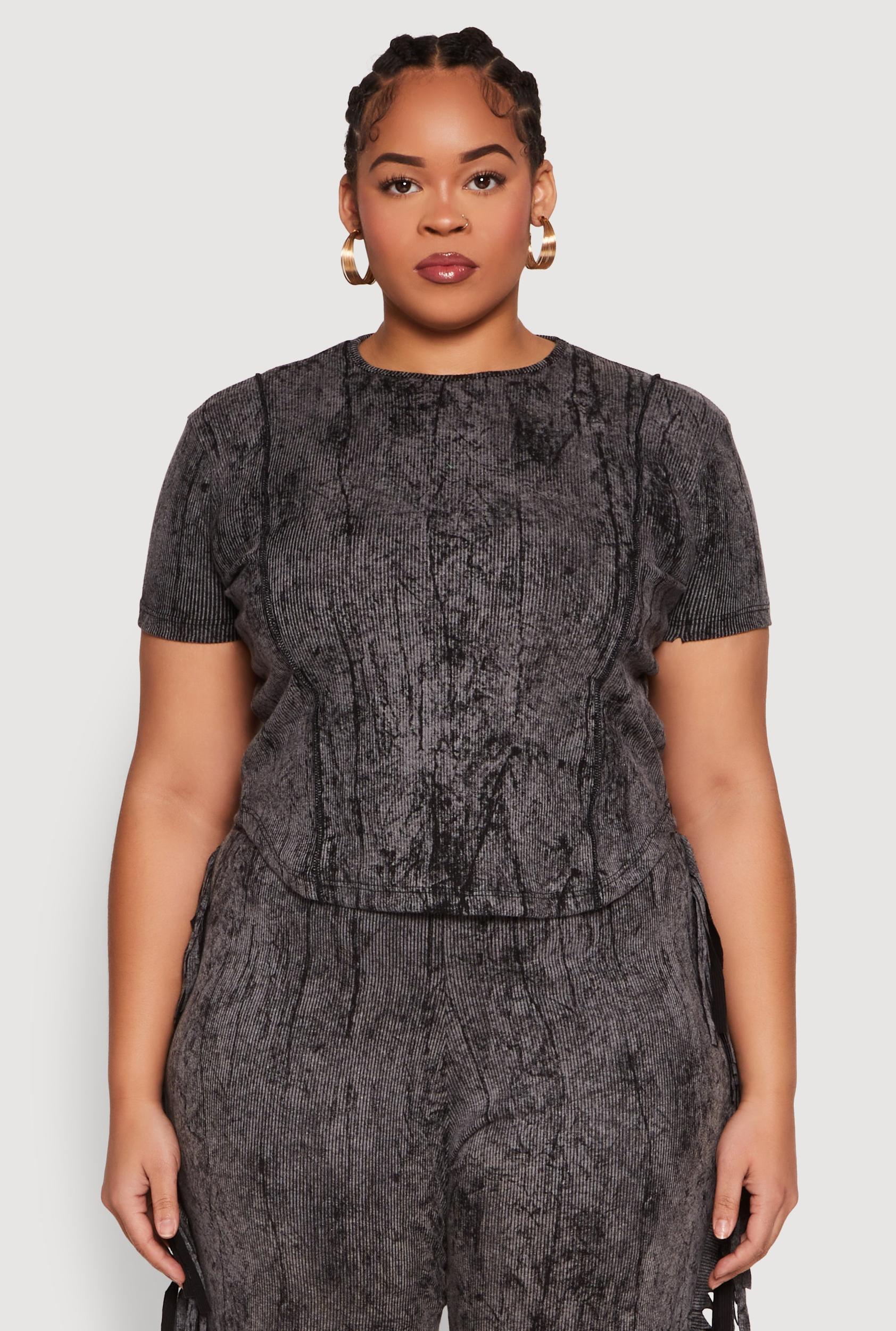 Womens Plus Size Mineral Wash Tee Product Image
