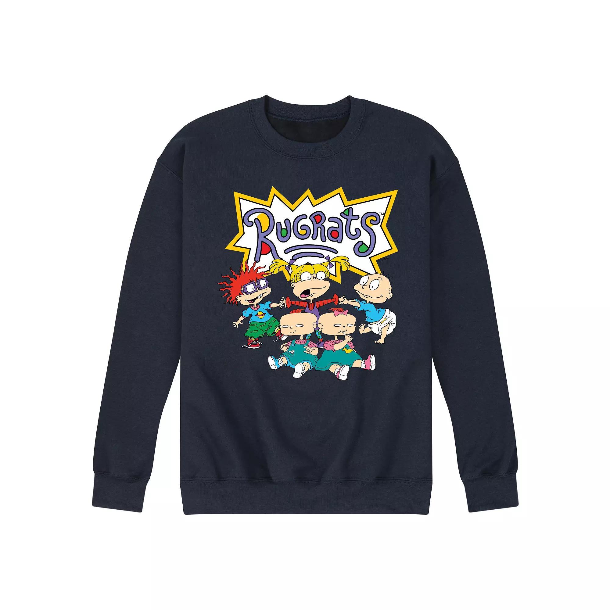 Mens Rugrats Group Shot Fleece Sweatshirt Grey Gray Product Image