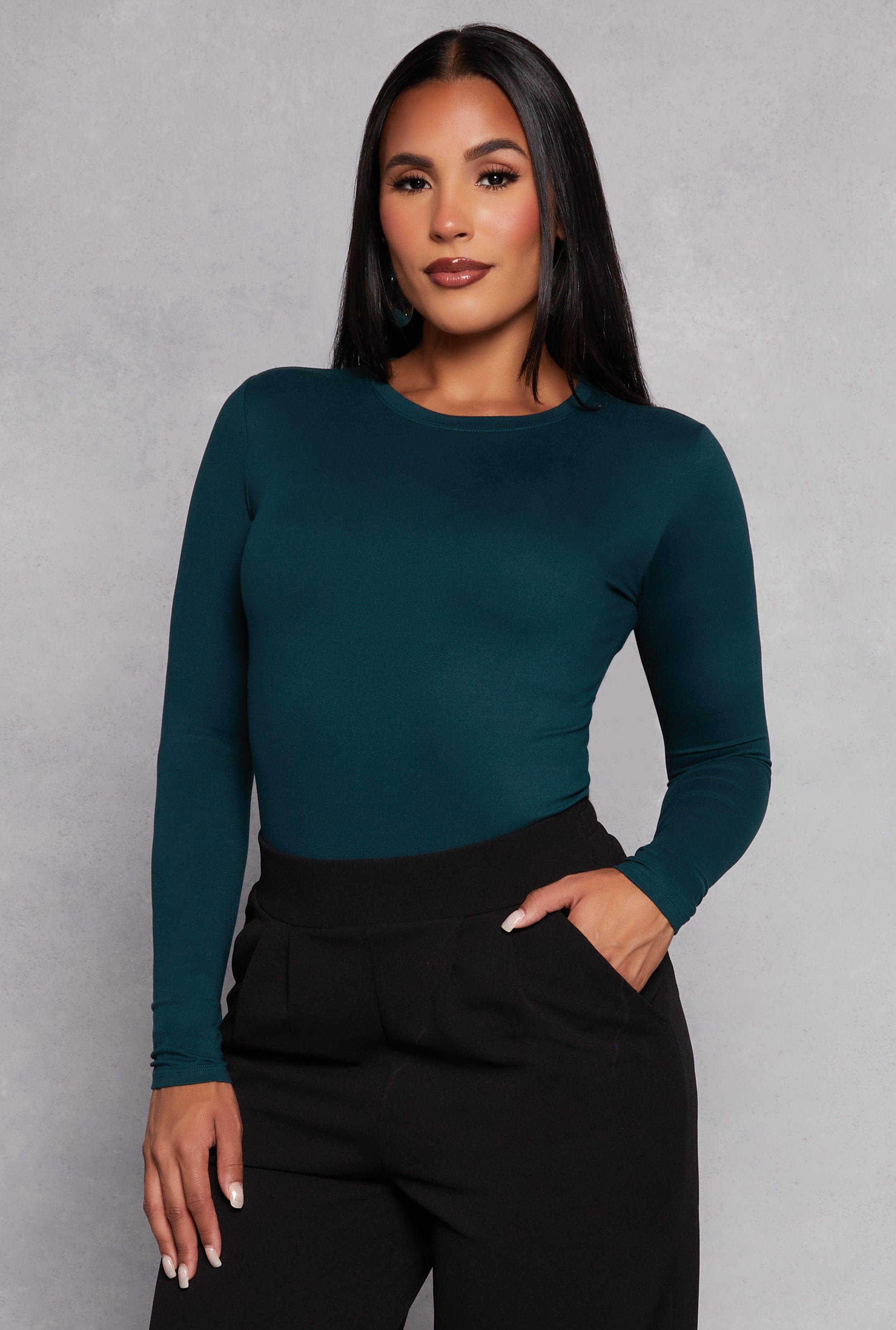 Womens Basic Long Sleeve T Shirt Product Image