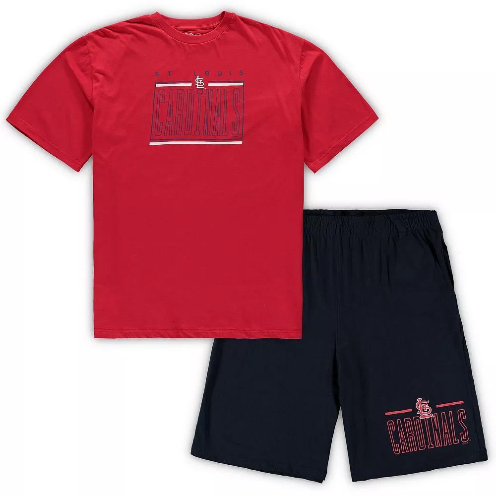 Men's Concepts Sport Red/Navy St. Louis Cardinals Big & Tall T-Shirt & Shorts Sleep Set, Size: 4XLT Product Image