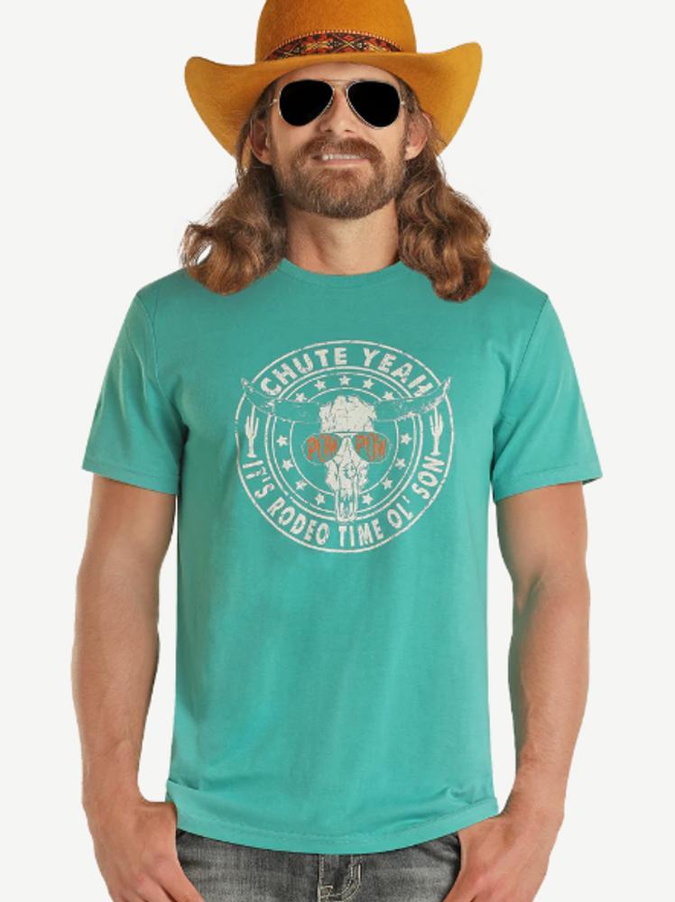 SALE Rock & Roll Denim® Men's S/S Turquoise Dale Brisby Graphic T-Shirt Product Image