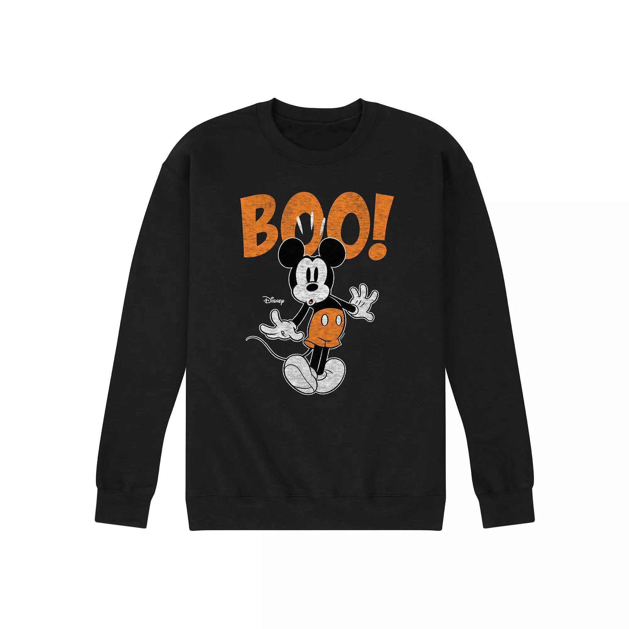 Disney's Mickey Mouse Men's Scared Boo Fleece Sweatshirt, Size: Small, Black Product Image