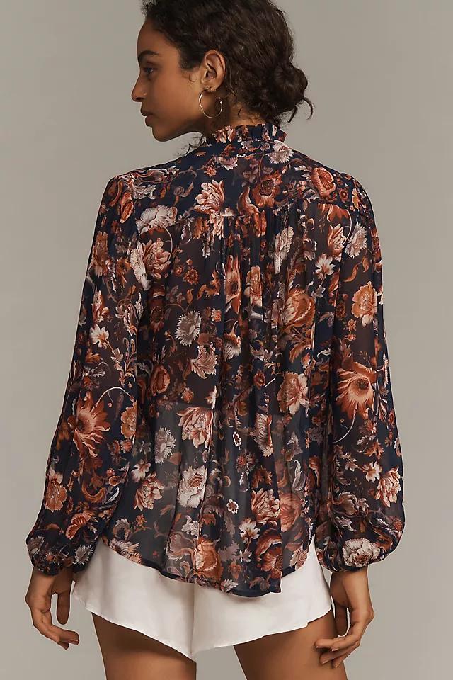 The Estela Sheer Printed Blouse Product Image