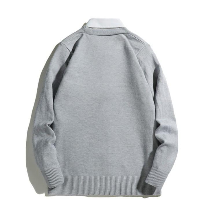 V-Neck Plain Oversized Cardigan Product Image