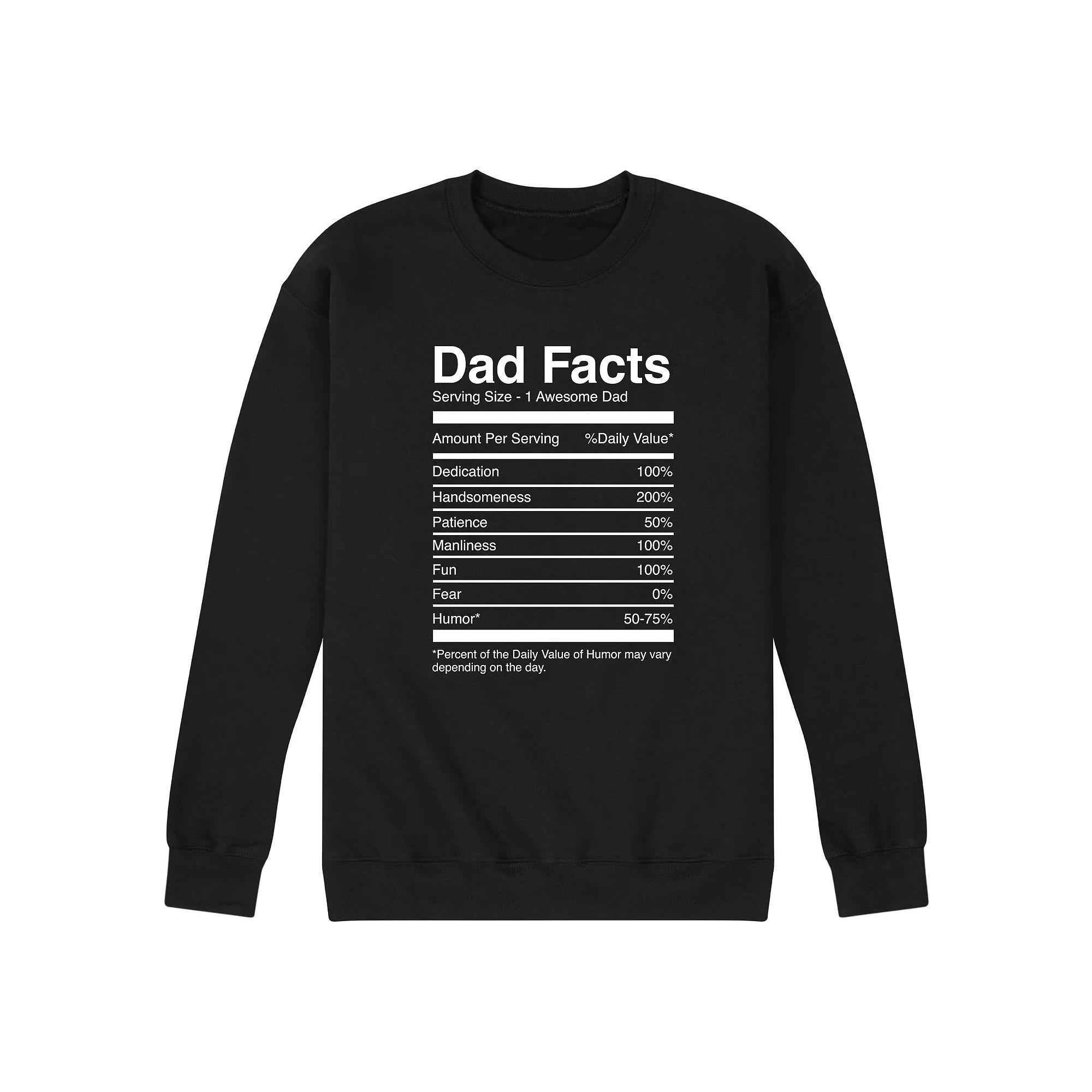 Mens Dad Facts Graphic Fleece Sweatshirt Blue Product Image
