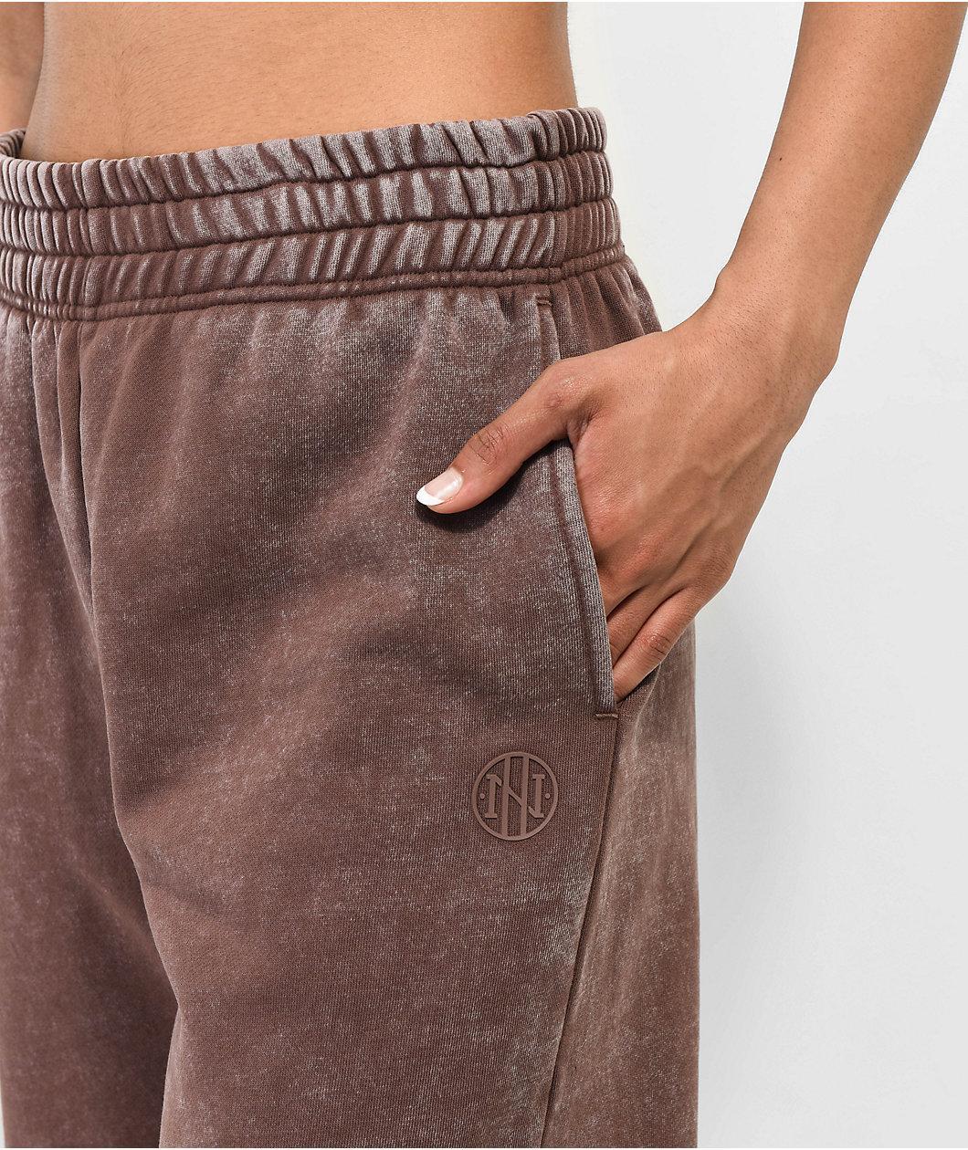 Ninth Hall Fundamentals Sibyl Brown Mineral Wash Relaxed Sweatpants Product Image