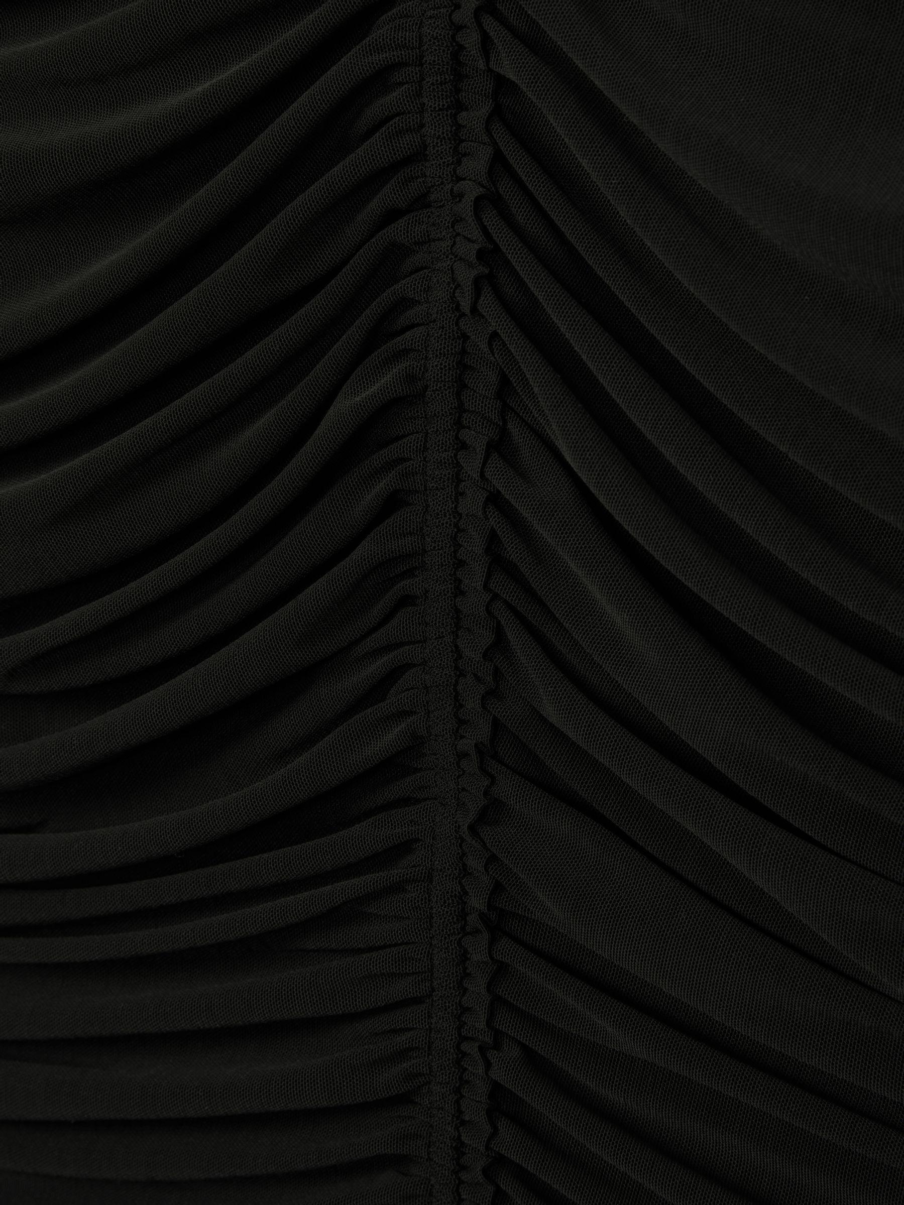 Ruched-Jersey Mini Dress in Black Product Image