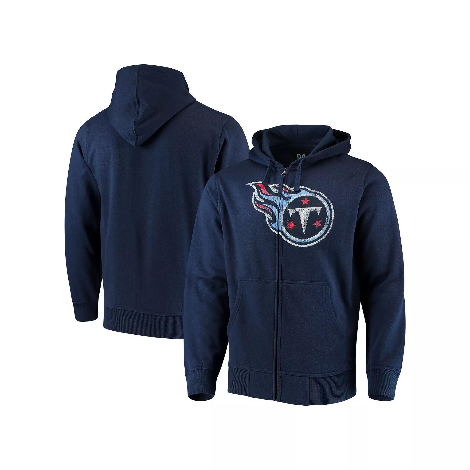 Men's G-III Sports by Carl Banks Navy Tennessee Titans Primary Logo Full-Zip Hoodie, Size: Medium, Blue Product Image