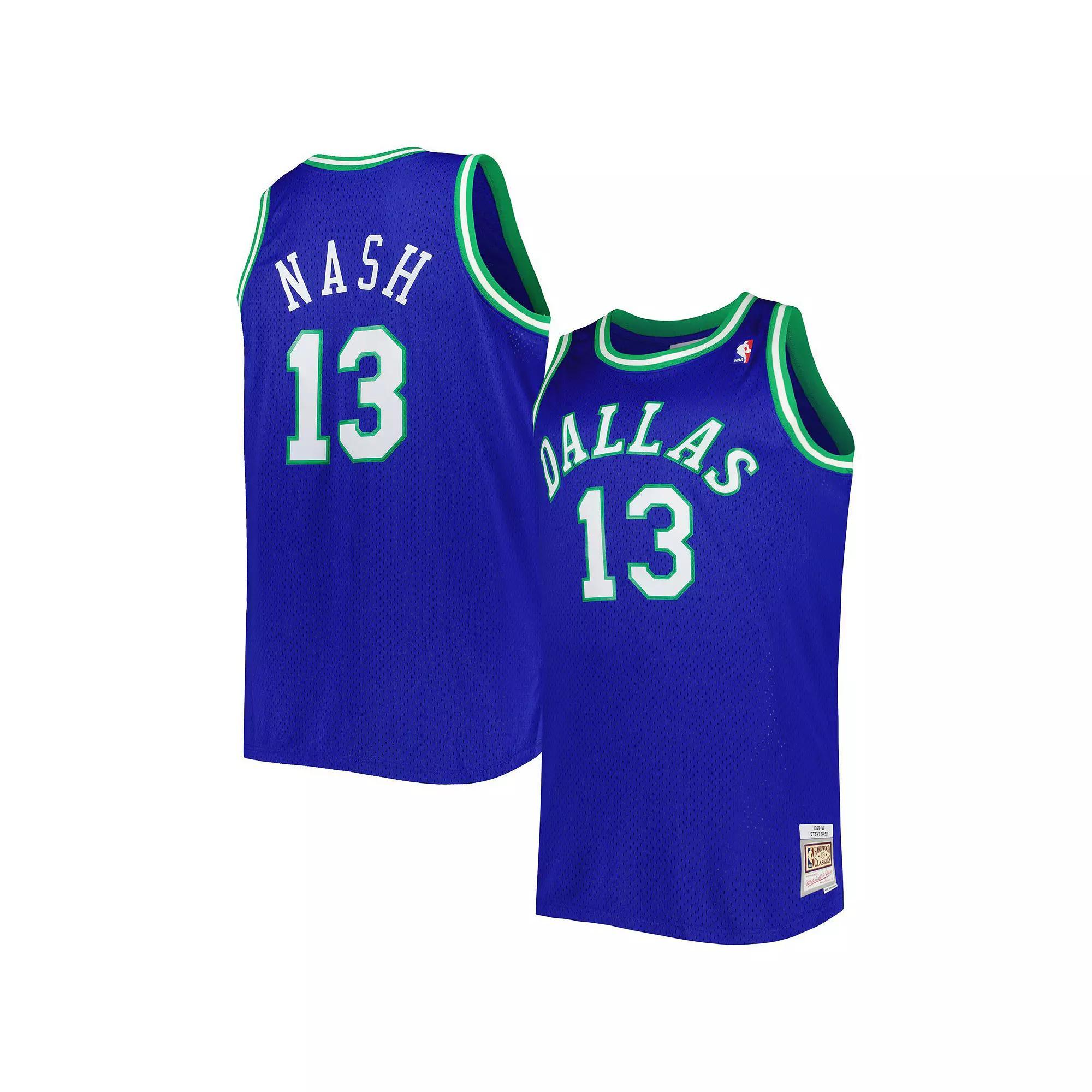 Men's Mitchell & Ness Steve Nash Blue Dallas Mavericks Big & Tall Hardwood Classics 1998-99 Swingman Jersey, Size: 2XB Product Image