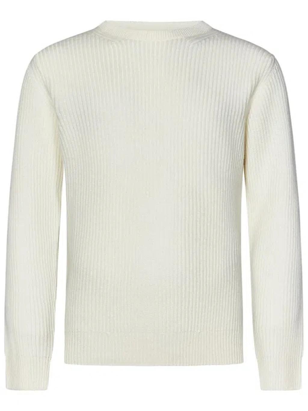 HERNO Logo Plaque Crew Neck Sweater In White Product Image