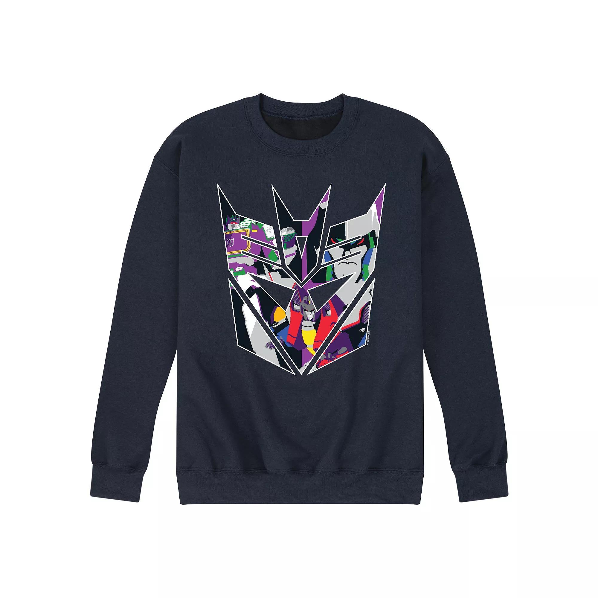 Mens Transformers Decepticon Logo Fleece Sweatshirt Blue Product Image