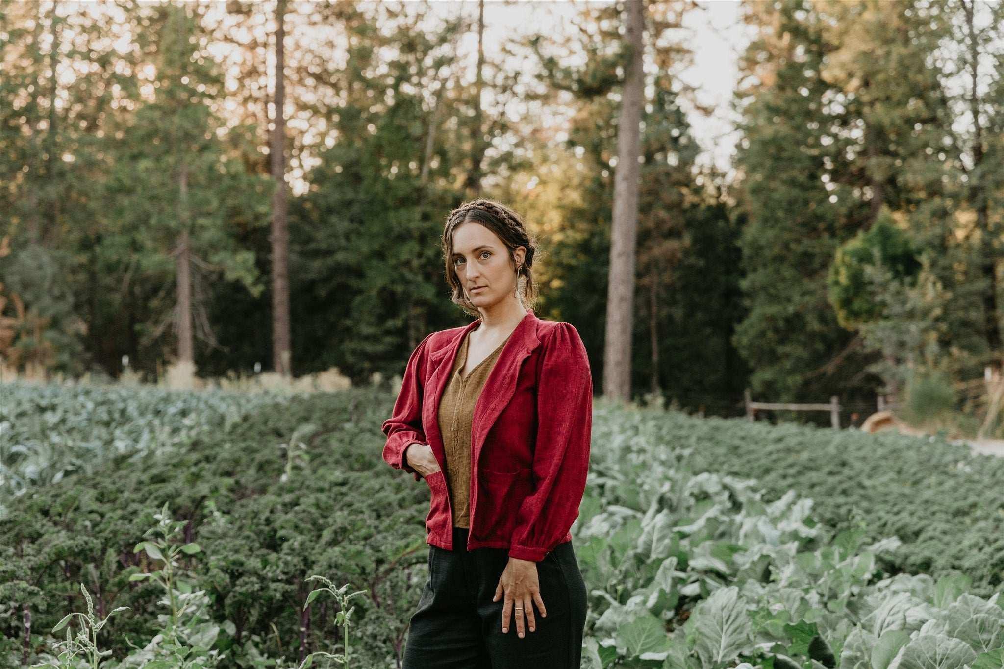 Jane Jacket in Ruby Checker Product Image