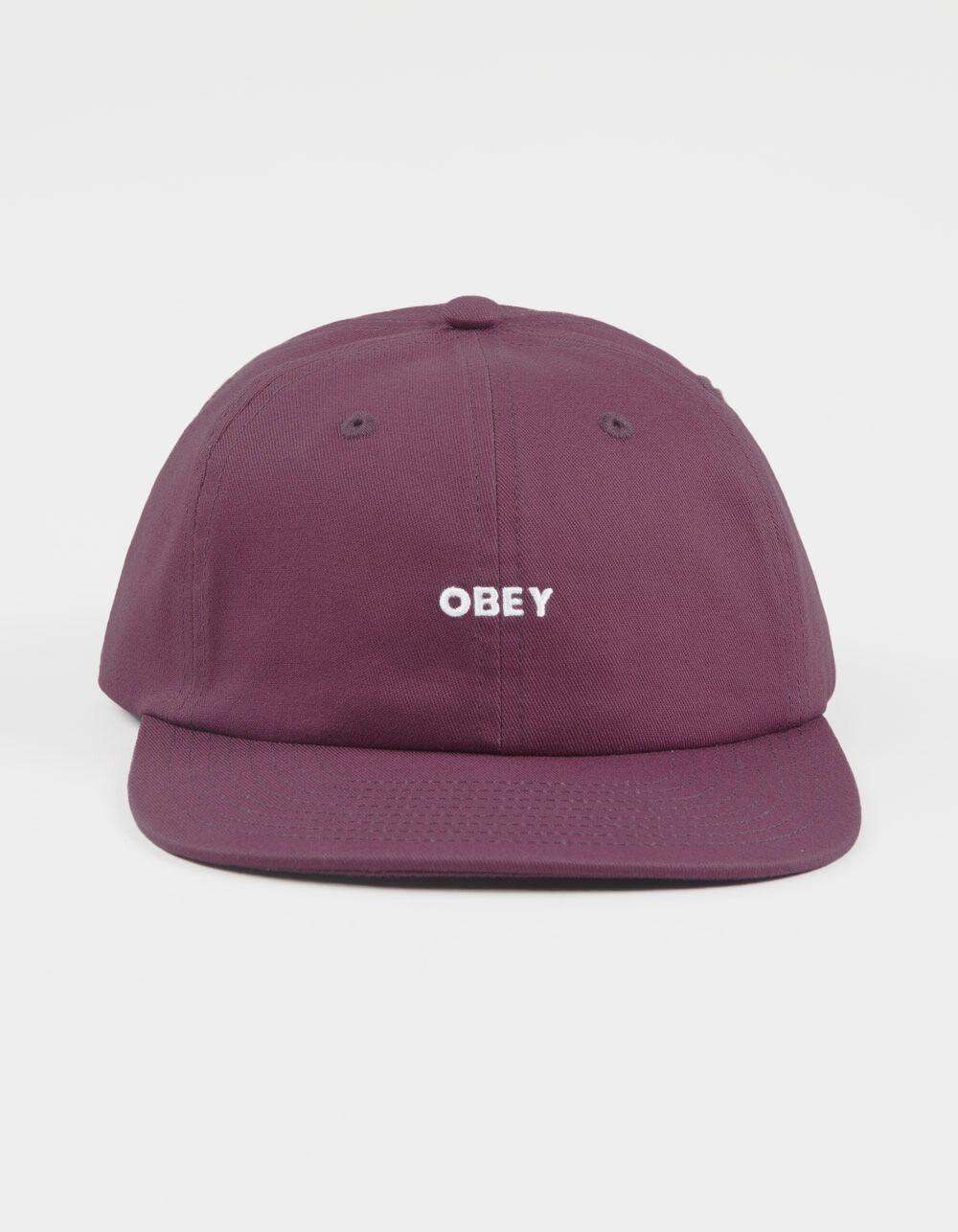 OBEY Bold Twill 6 Panel Strapback Hat - BURGUNDY Product Image