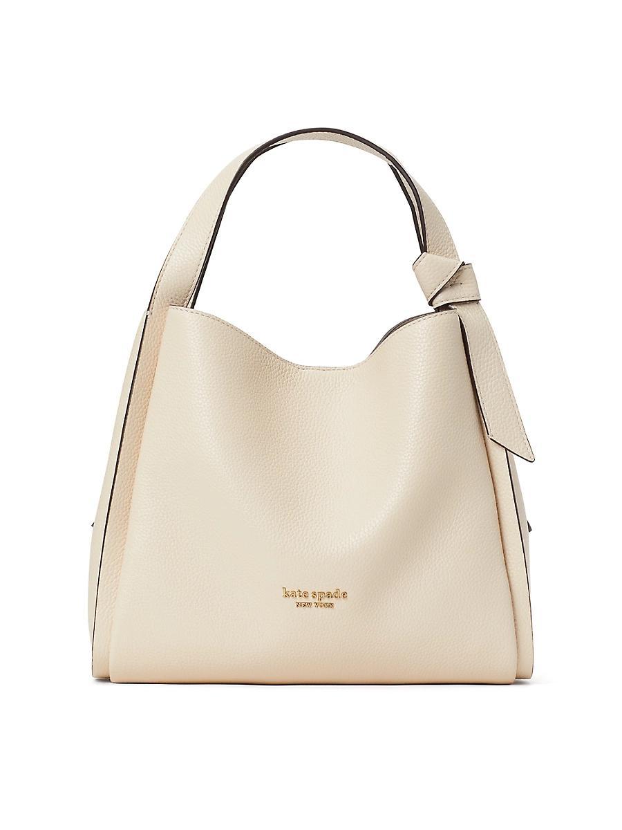 Womens Medium Knott Leather Crossbody Tote Product Image