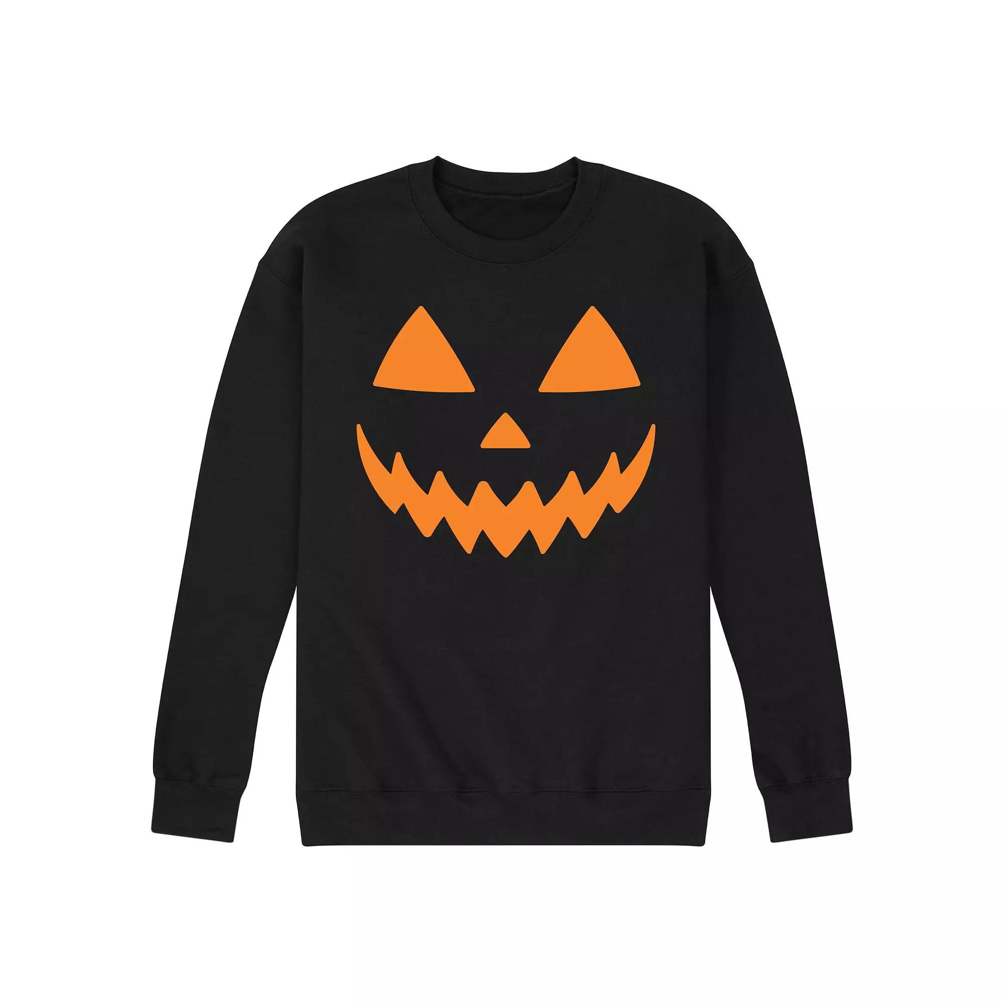 Mens Pumpkin Face Fleece Sweatshirt Product Image